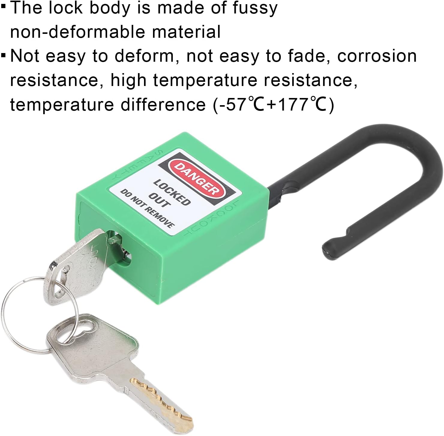 Lockout Tagout Lock, 10 Durable Lock Out Tag Out Padlocks for Industrial Use for Chemicals for Factories(Green)