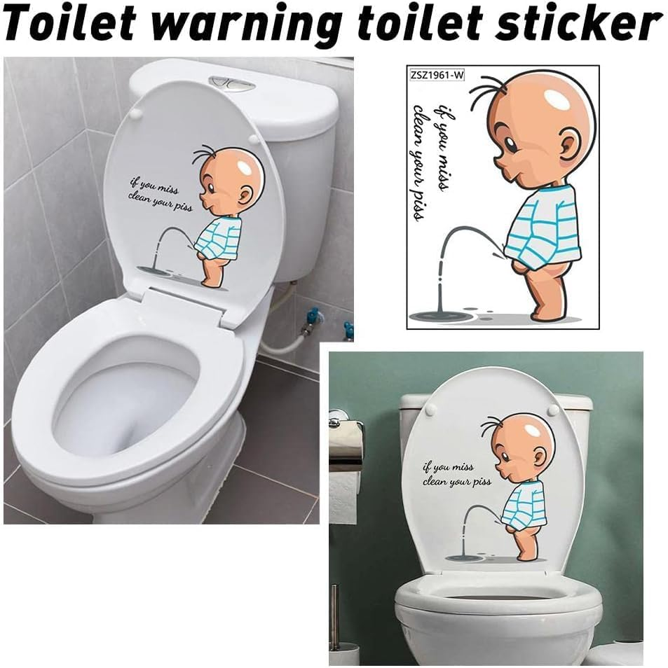 If You Miss, Clean Your Toilet Sticker - Funny Bathroom Wall Decal, Waterproof Vinyl Art Sign Decor for Lid and Tank Covers - DIY Removable Seat Sticker image number 4