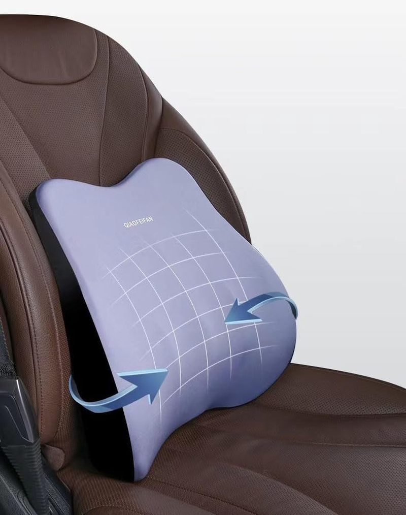 Car Seats, Car Waist Support Cushion, Memory Foam Neck Pillow Backrest Cushion Head Pillow Neck Pillow, Ergonomically Designed Four Seasons GM Office Seat Cushion (Yun Mo Grey Waist Cushion) image number 3