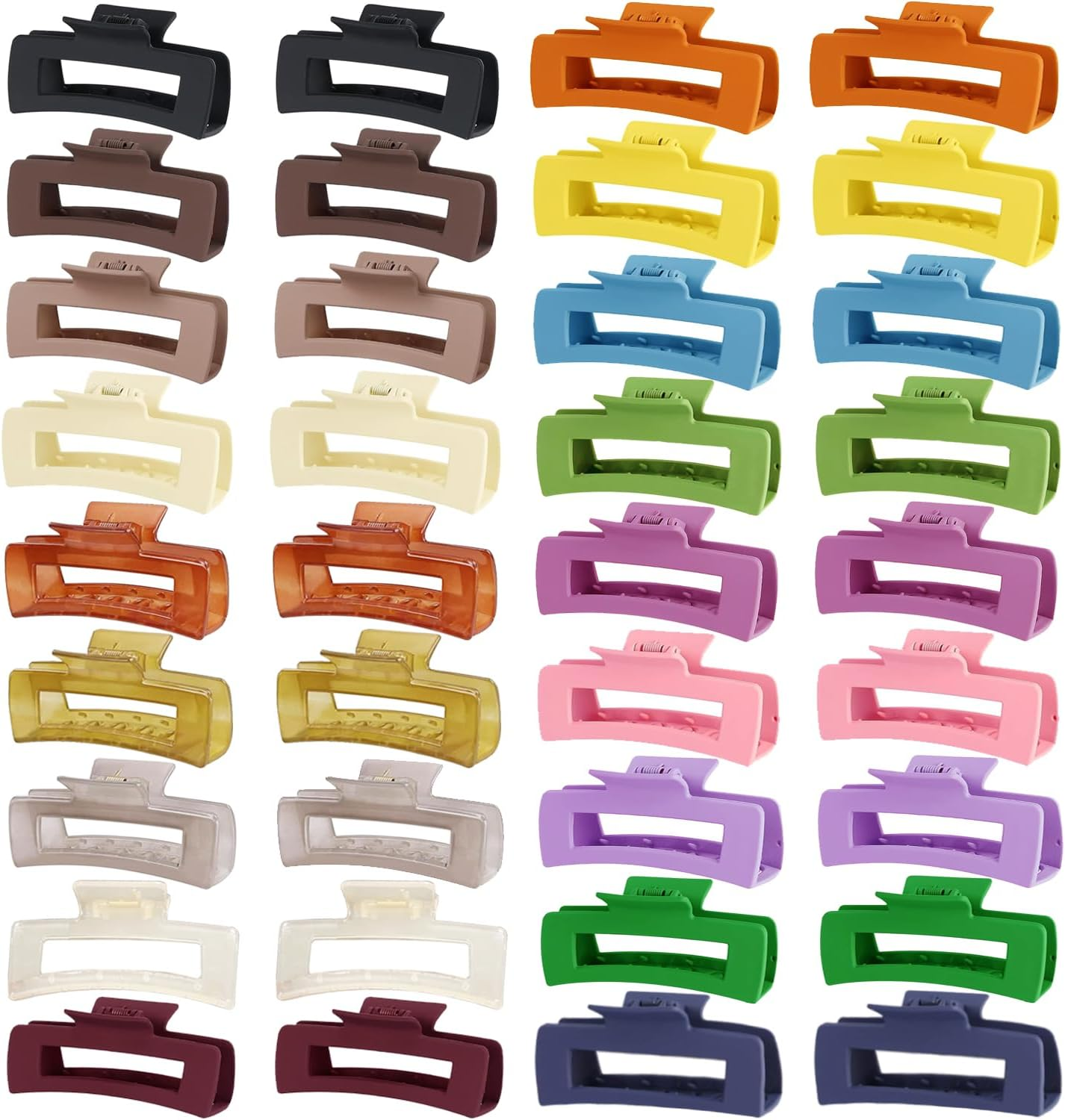 Hair Claw Clips for Women,Non-Slip Hair Claw Clips,Matte Hair Clips,Large Hair Claws Strong Hold Hair Styling Accessories for Women Gift (Multicolor) image number 6