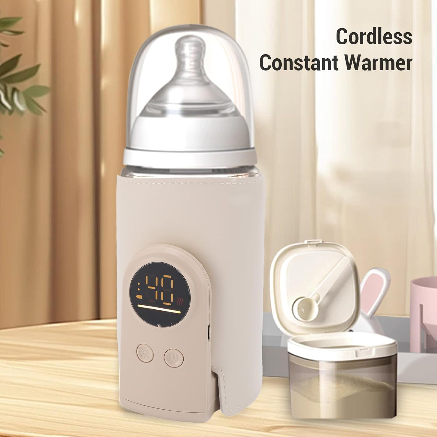 Luocute Portable Bottle Warmer for Travel, Cordless Baby Bottle Warmer Wrap Baby Milk Warmer Bottle Warmer for Breastmilk, 6000Mah image number 2