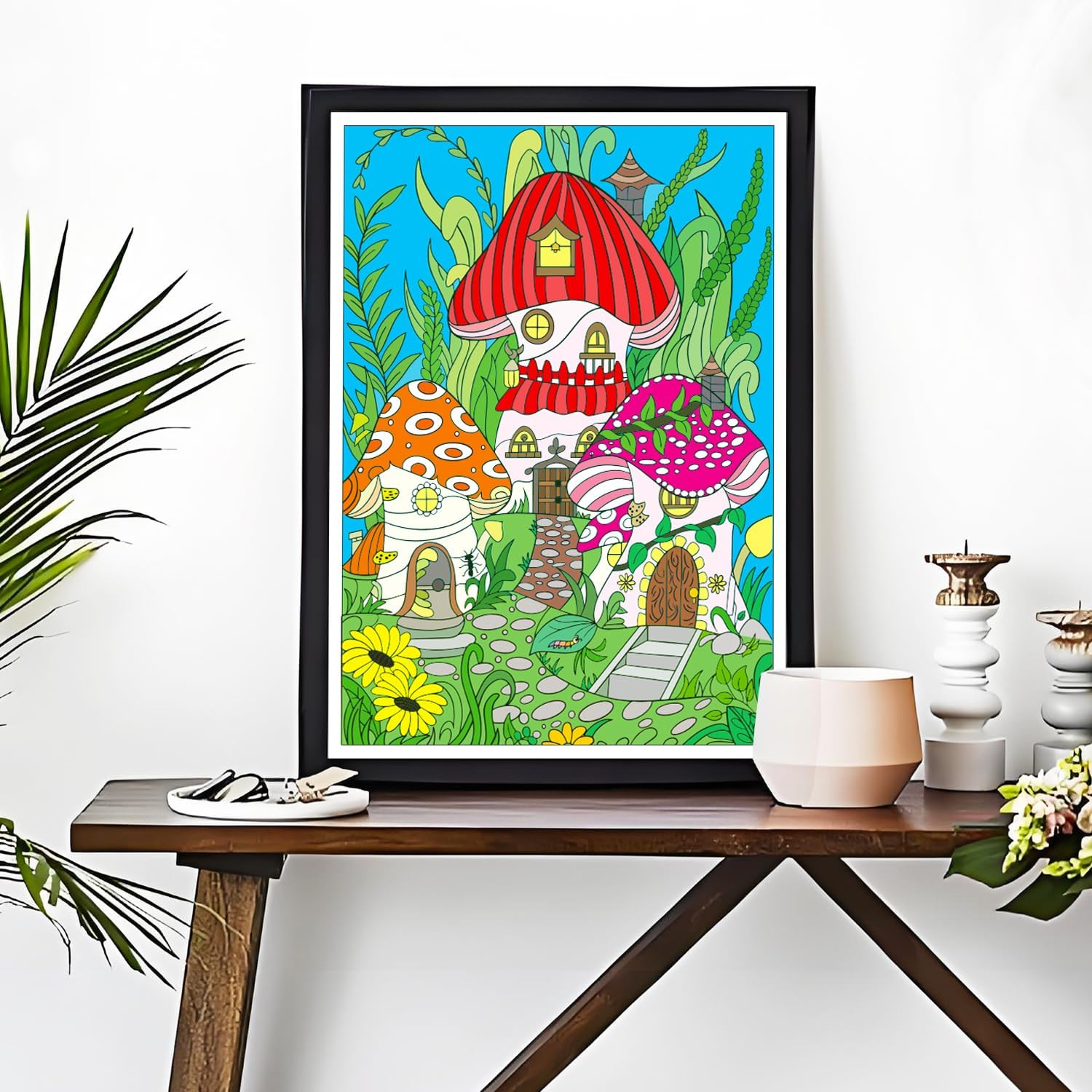 Aannanl Adult Colouring Book Set of 3 Colouring Books for Adults Relaxation Include Mandalas,Flowers and Fairytale House Theme,Coloring Books for Women Men to Relieve Anxiety and Stress Relief image number 2