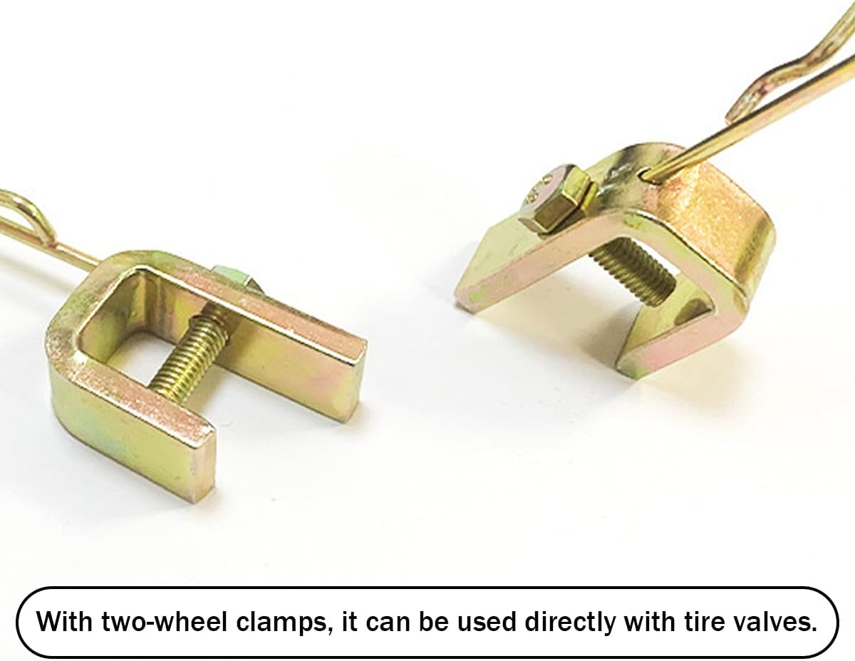 JNNJ Pack of 2 Double Tyre Valve Extension, Extension Tyre Valves Flexible Braided, Stainless Steel Valve Extension for Car, Flexible Car Valve Adapter image number 1