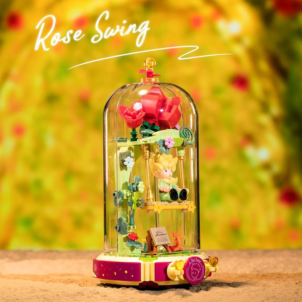 PANTASY the Little Prince Rose Swing Building Blocks Set, Creative Construction Kit for Adults and Teens, Charming Display Model, Ideal Gift for Home or Office Decor, Unique Collectible Toy image number 6