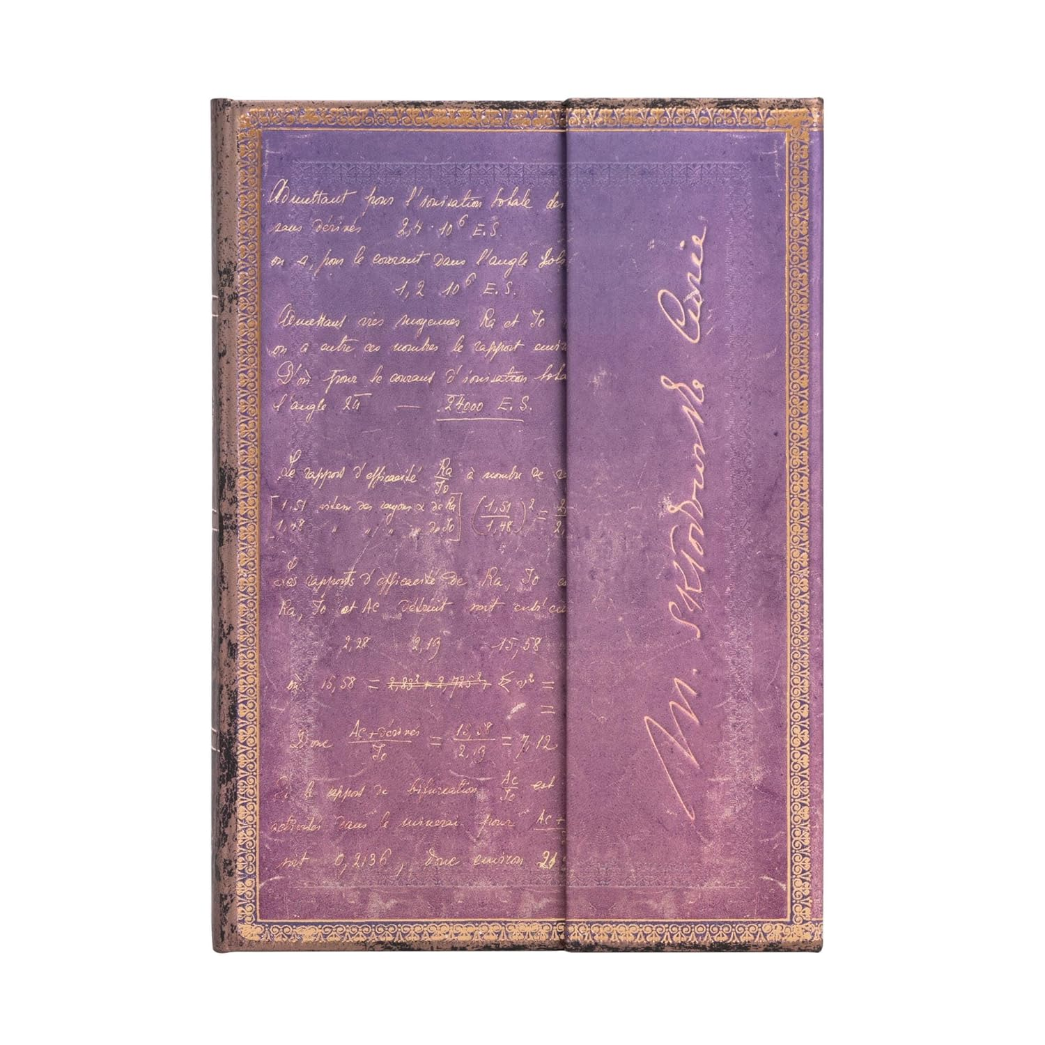 Marie Curie, Science of Radioactivity (Embellished Manuscripts Collection) Midi Lined Hardcover Journal: Hardcover, Wrap Closure, 120 Gsm, Ribbon Marker, Memento Pouch image number 1