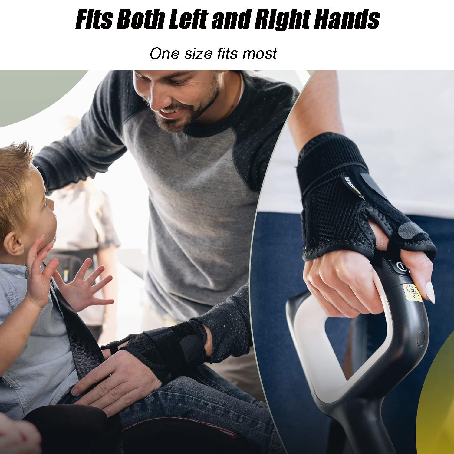 Wzenclave Thumb Splint with Wrist Brace Reversible Thumb Splint Arthritis Pain and Support Sprains Tendonitis Relief Adjustable Thumb Stabilizer Suitable for Both Men and Women'S Left and Right Hands - Black image number 1