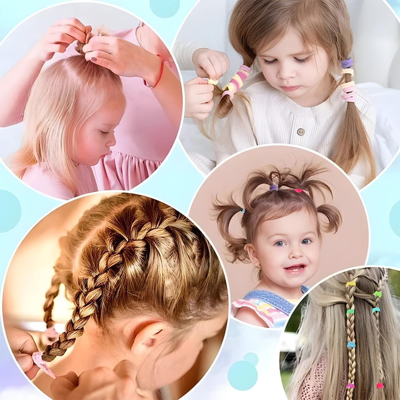 200 Pack Hair Ties Beoffer Baby Toddlers Girls Elastics Hair Bands No Damage Multicolor Colorful Small Rubber Bands Ponytail Pigtails Holders Not Harm to Hair (Macaron) - Color E image number 4