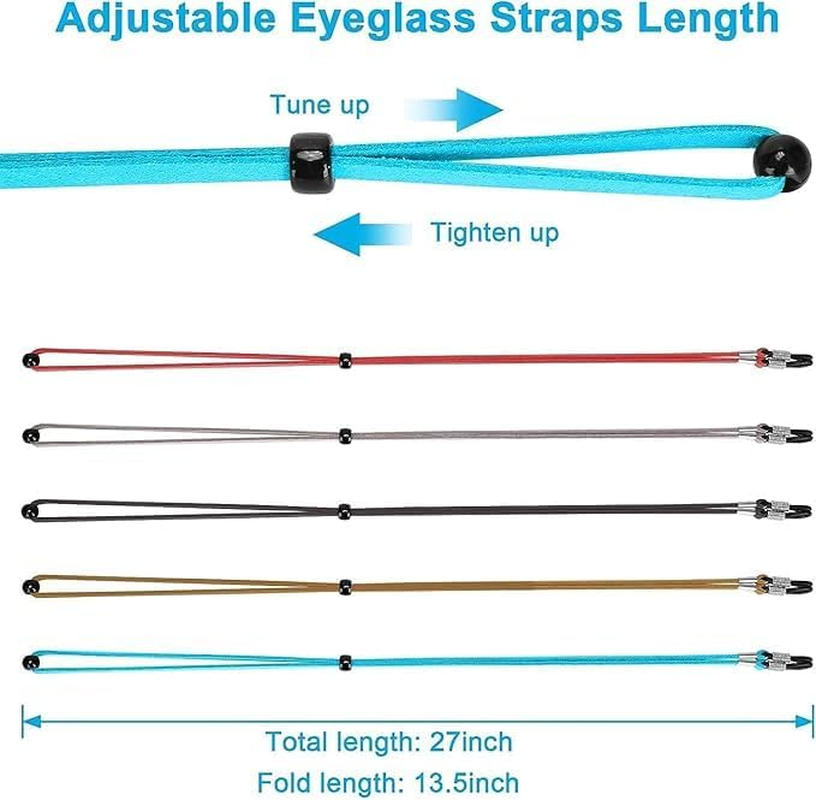 8Pcs Adjustable Leather Eyeglass Straps,Eyewear Retainers for Men and Women, Ideal for Sports Sunglasses image number 2