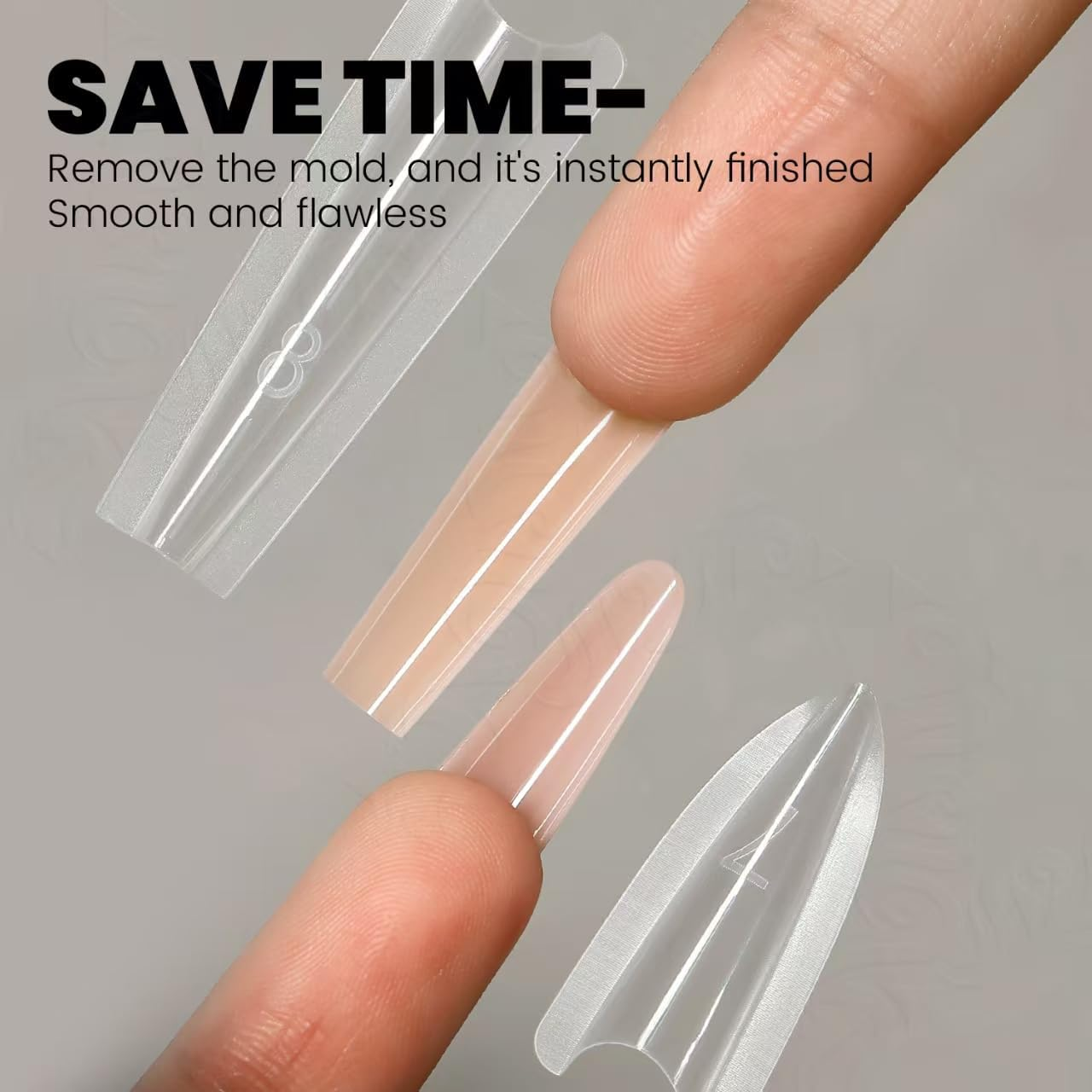 240-Piece Sandwich Nail Molds - Transparent Matte Dual-Use Full Wrapping Nail Shaping Sheets, No Construction Needed for Gel Nails & Salon-Stunning Nail Designs (Ellipse-240Pcs) image number 3