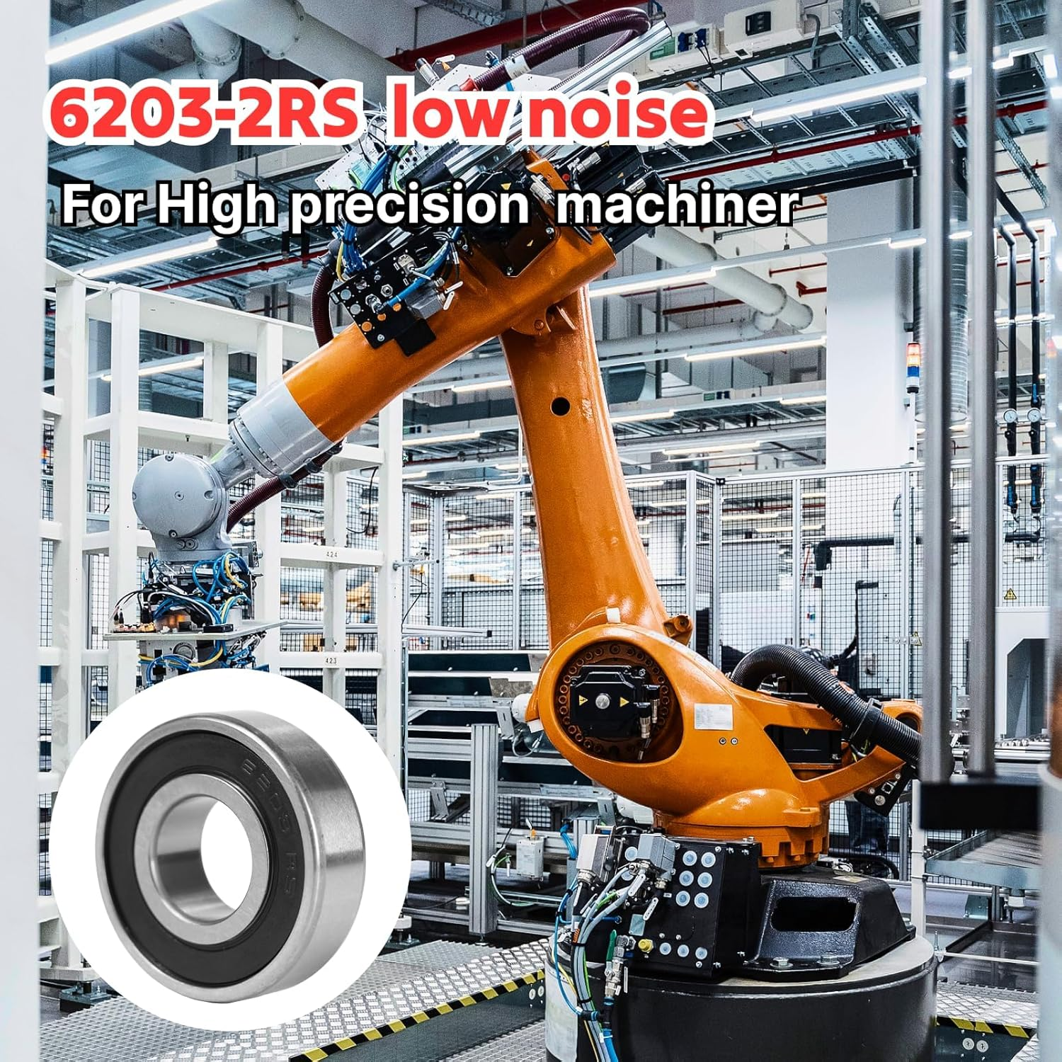 6203-2RS Deep Groove Ball Bearings 4Pcs, Double Sealed, 17X40X12Mm, Replacement for Motors & Equipment image number 4