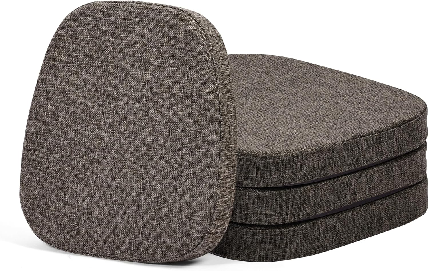 Baibu 14X14 Inches Metal Chairs Cushions with Ties Set of 4, Non-Slip Metal Dining Chair Pads Kitchen Chair Cushions with Machine Washable Cover - 4 Cushions Only (Beige, 14X14X1.5In)