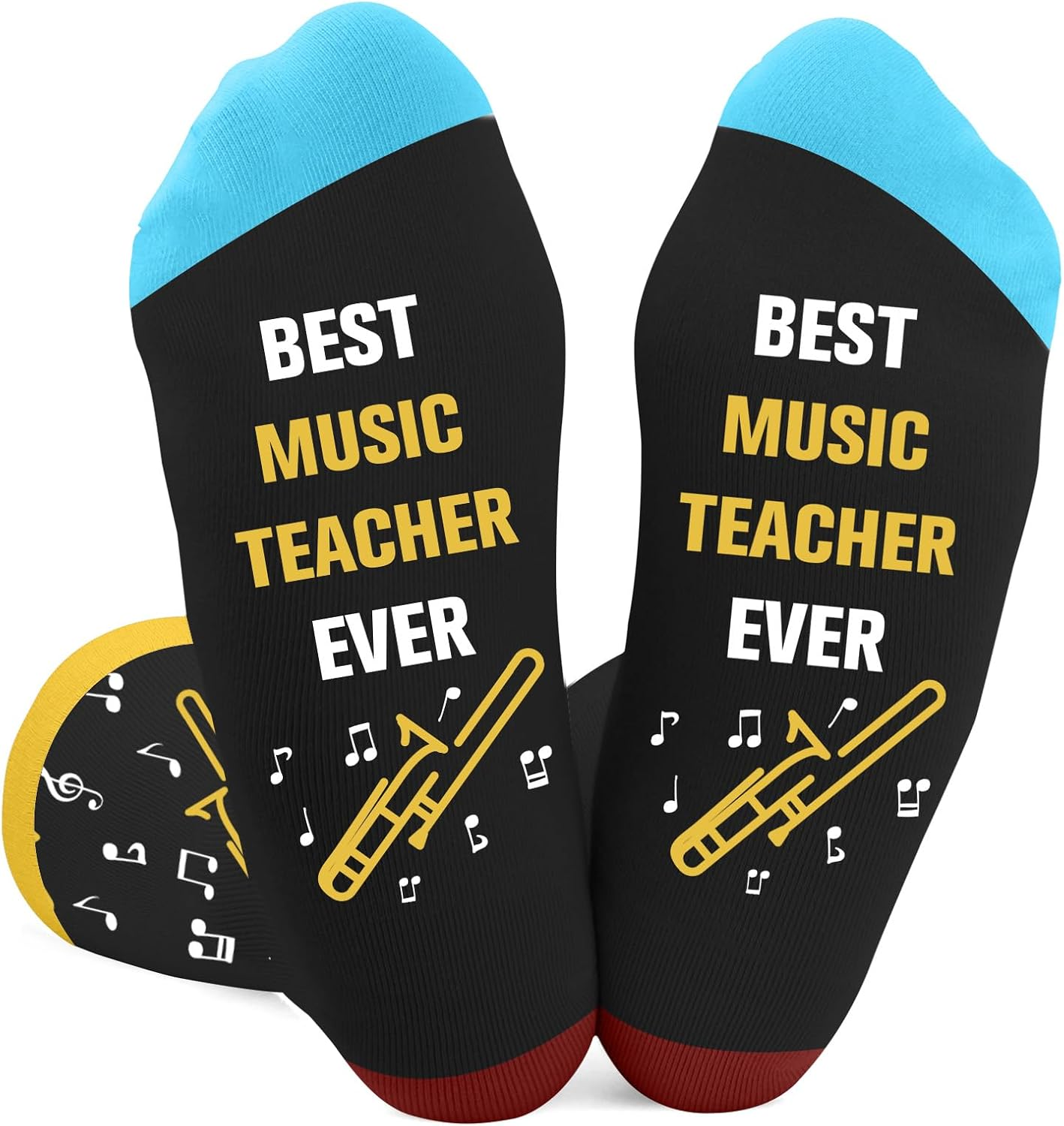 Music Teacher Gifts Women Male, Appreciation Thank You Music Teacher Gifts Trombone Socks, Best End of Year Birthday Retirement Retired Gift Ideas Funny Stocking Stuffers Christmas Valentines image number 3