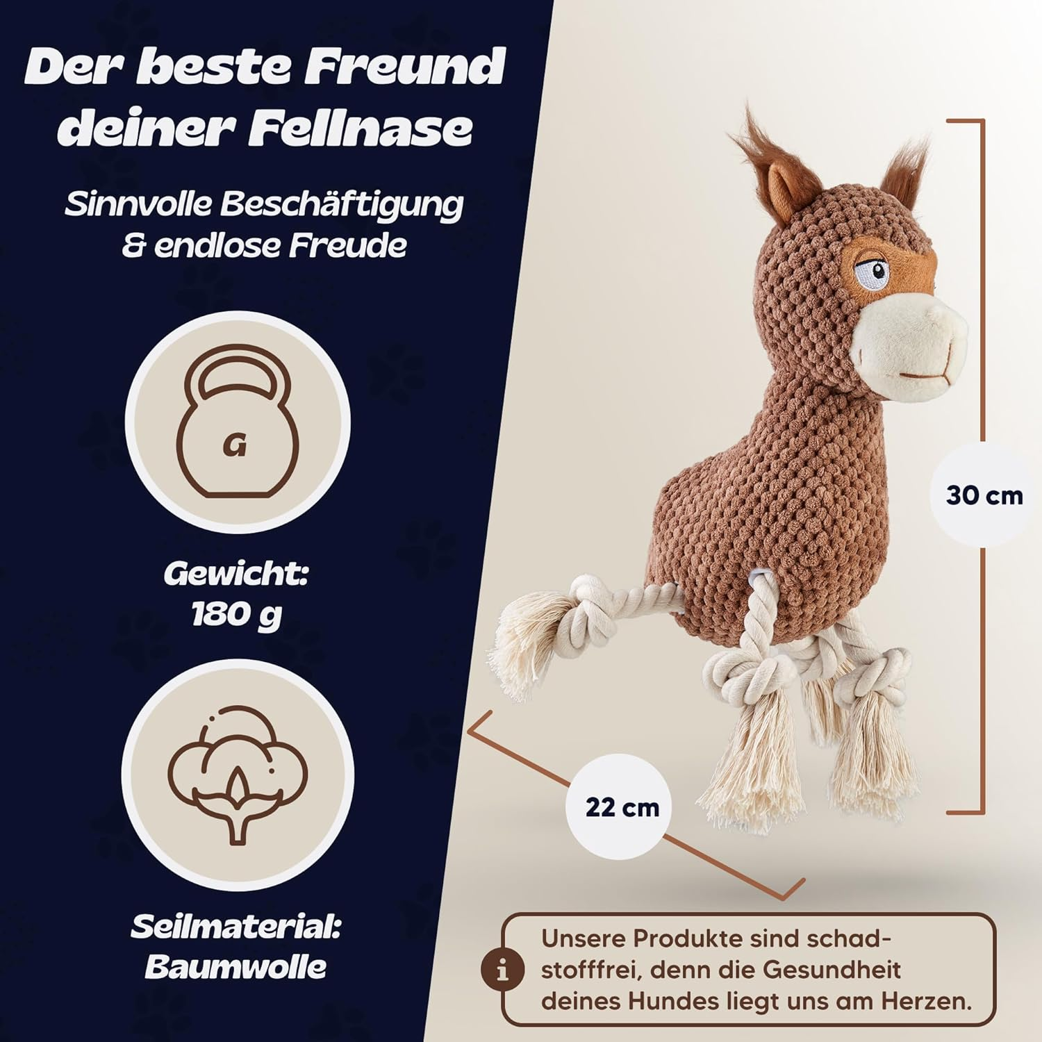 Napfgefl&uuml;ster&reg; - Alpaca Bruno Plush Dog Toy, Cute Squeaky Dog Toy with Crinkle Paper, Dew Dog Chew Toy for Small, Medium, Large Dogs image number 1