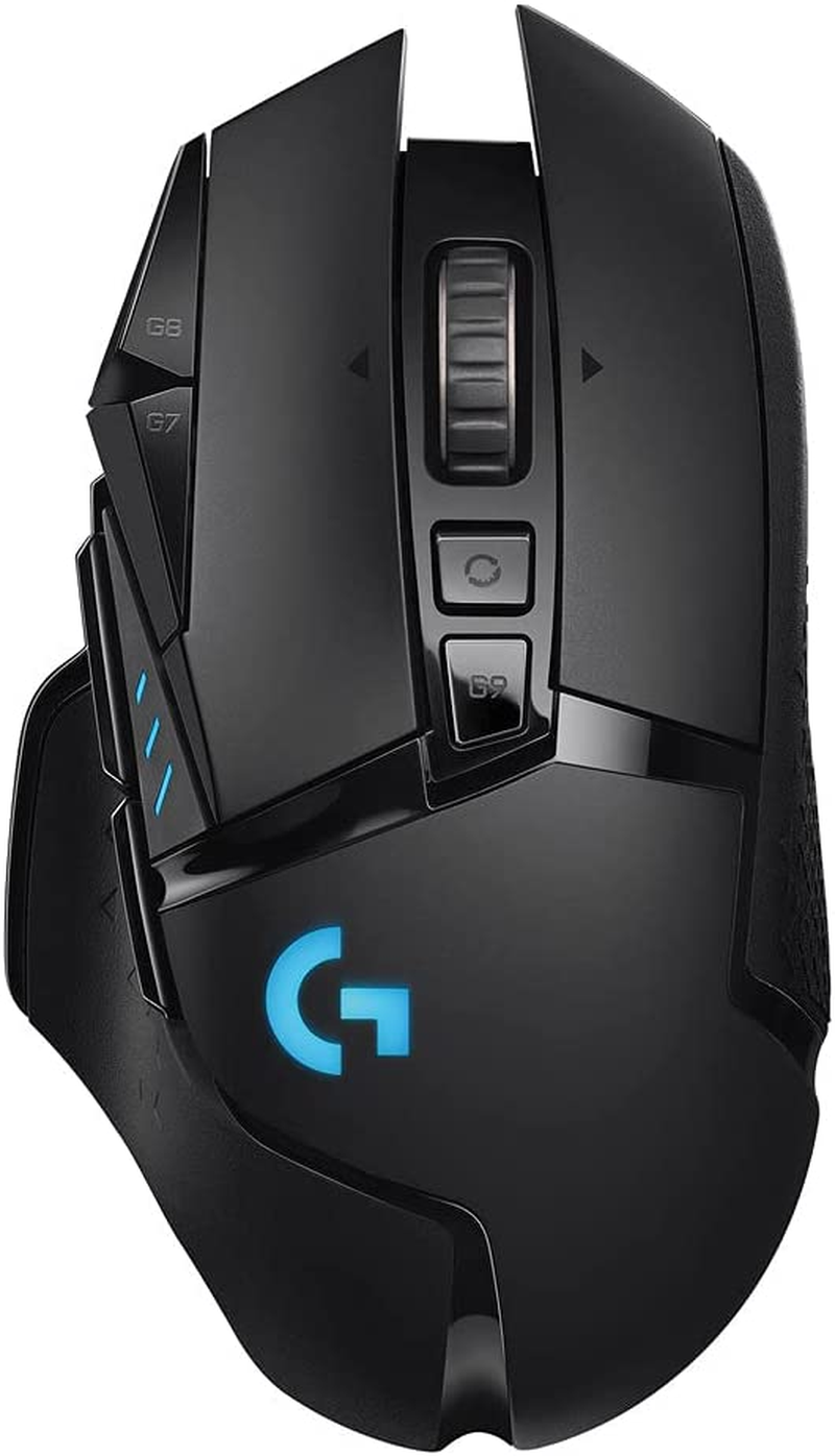 Logitech G502 Lightspeed Wireless Gaming Mouse with Hero 25K Sensor, Powerplay Compatible, Tunable Weights and Lightsync RGB - Black image number 6