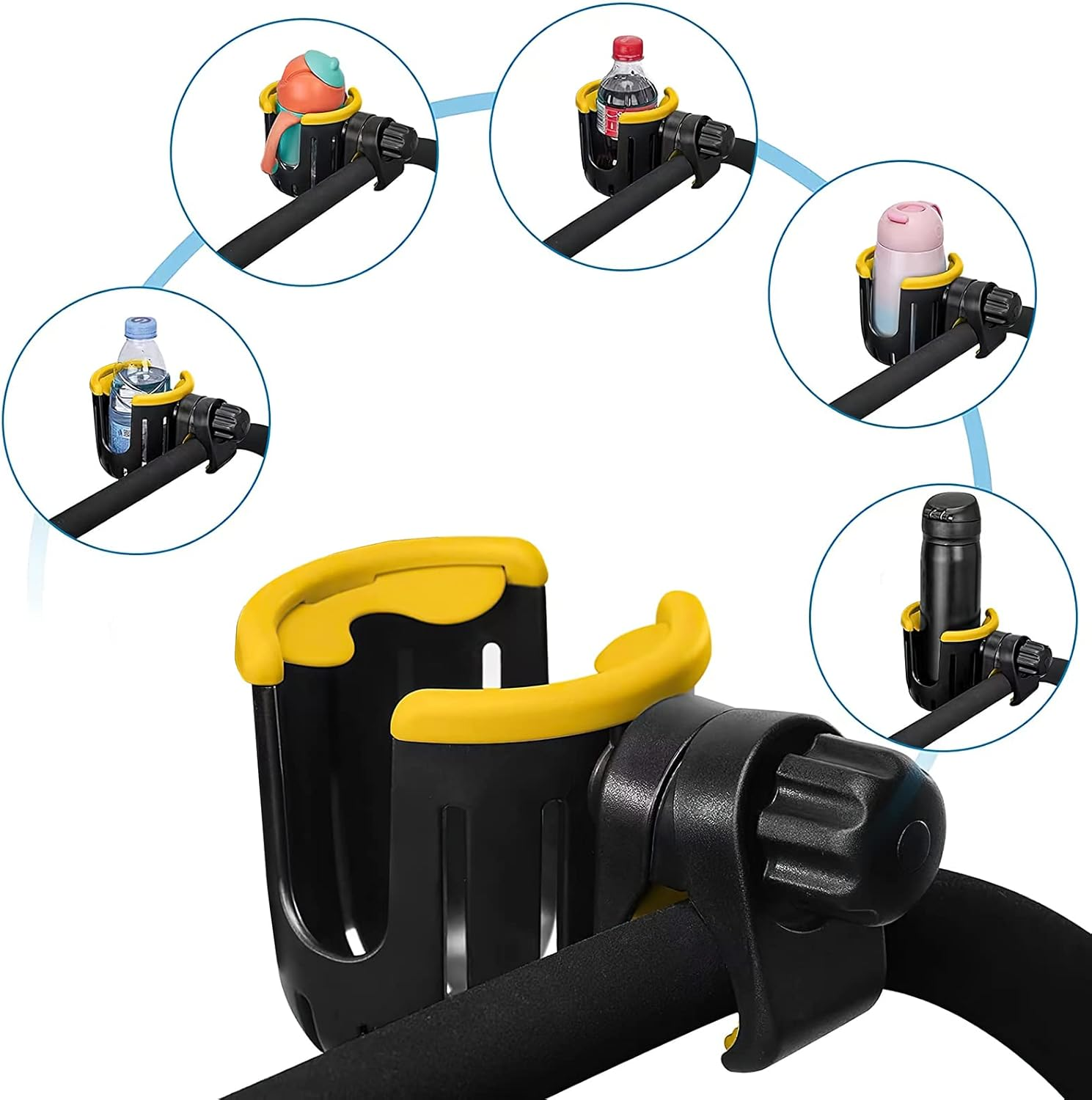 Universal Bicycle Water Bottle Cage, Bike Cup Holder, Large Caliber Designed Cup Holder for Bottle with Handle, Cycling Water Drink Holder for MTB, Road Bike, Mountain Bikes, Wheelchair, Walker image number 2