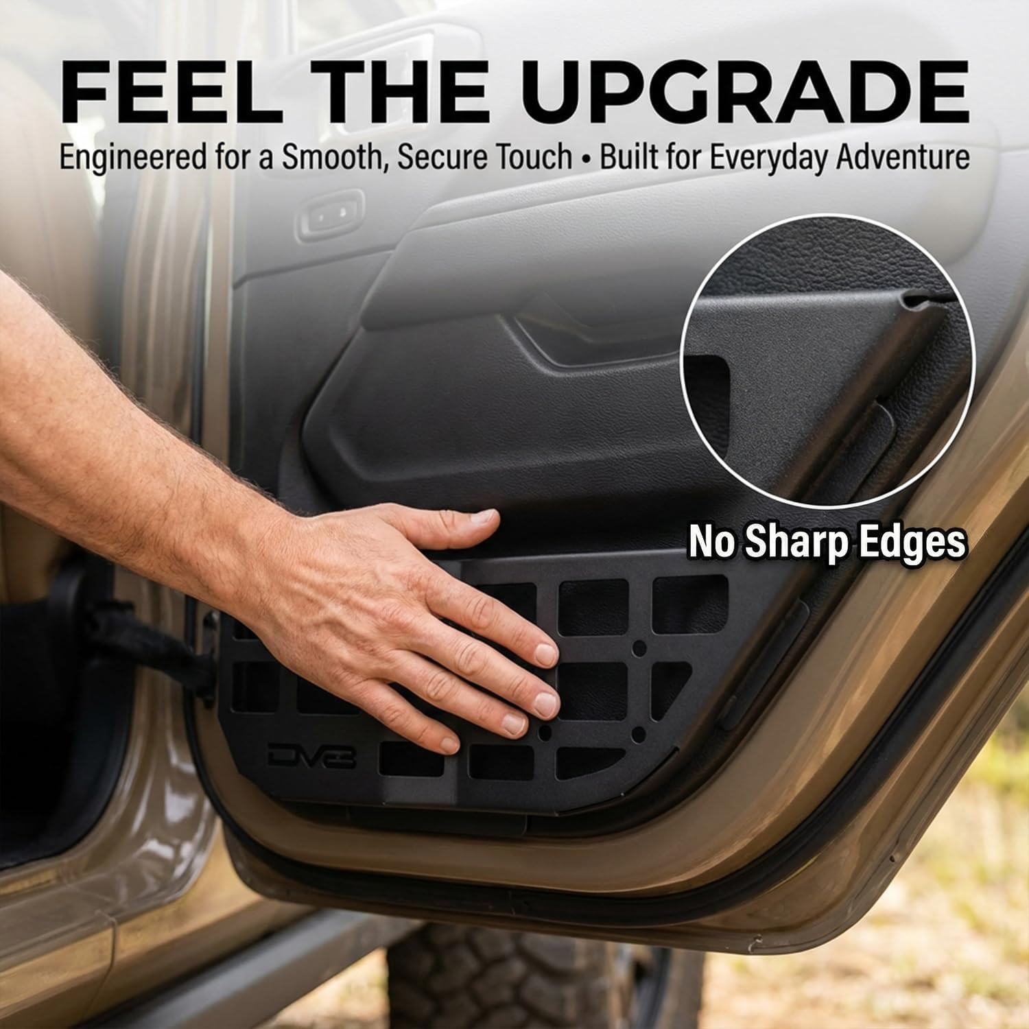 DV8 Offroad Rear Door Pocket Molle Panels for the 2018-2023 Jeep Wrangler JL & 2020-2023 Jeep Gladiator JT | Molle Design Allows for Multiple Gear Mounting Solutions, Black, MPJL-06 image number 1