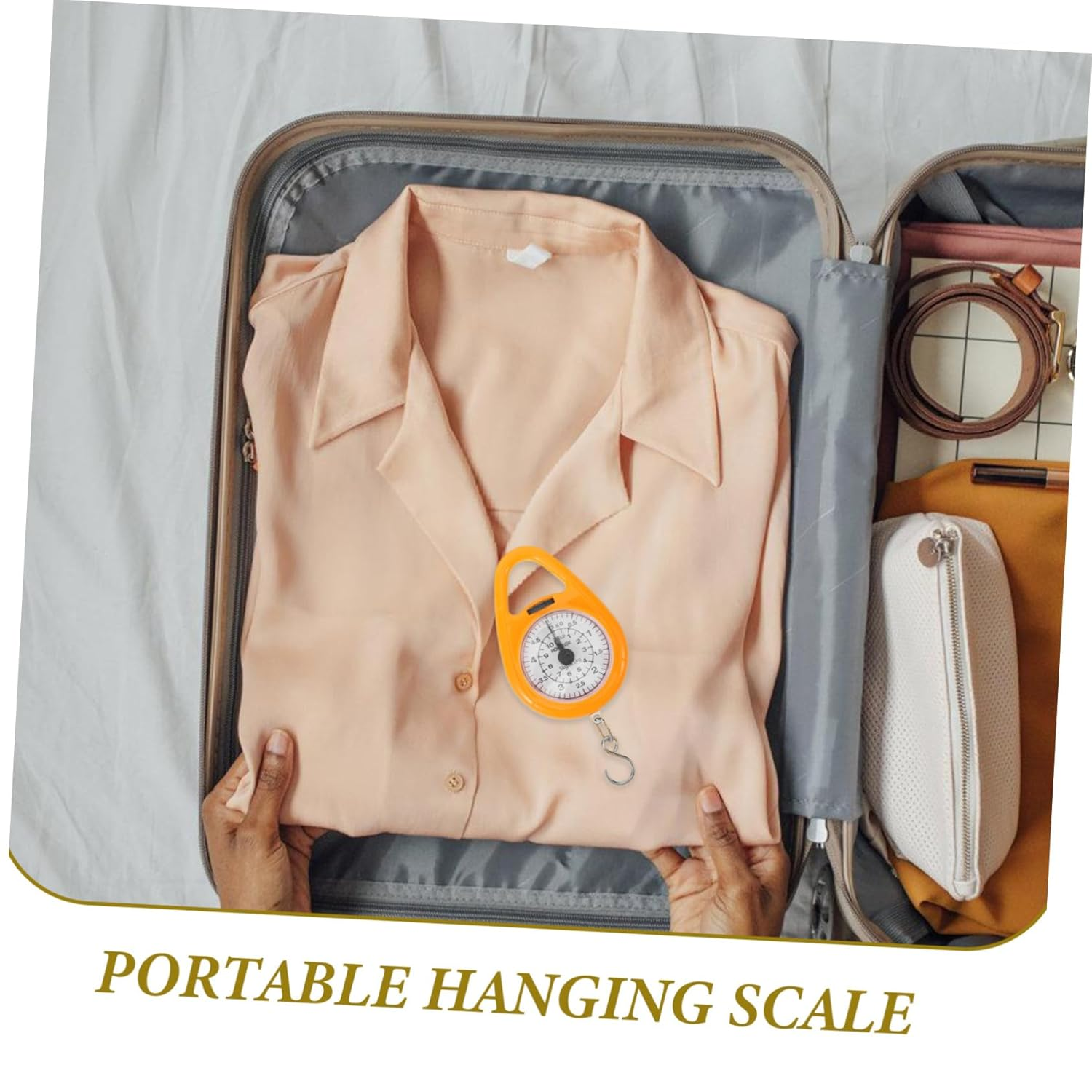 CATIEBYE Spring Scale Small Hanging Scale Portable Mechanical Handheld with Hook Travel Lightweight and Compact for Suitcase Use image number 3