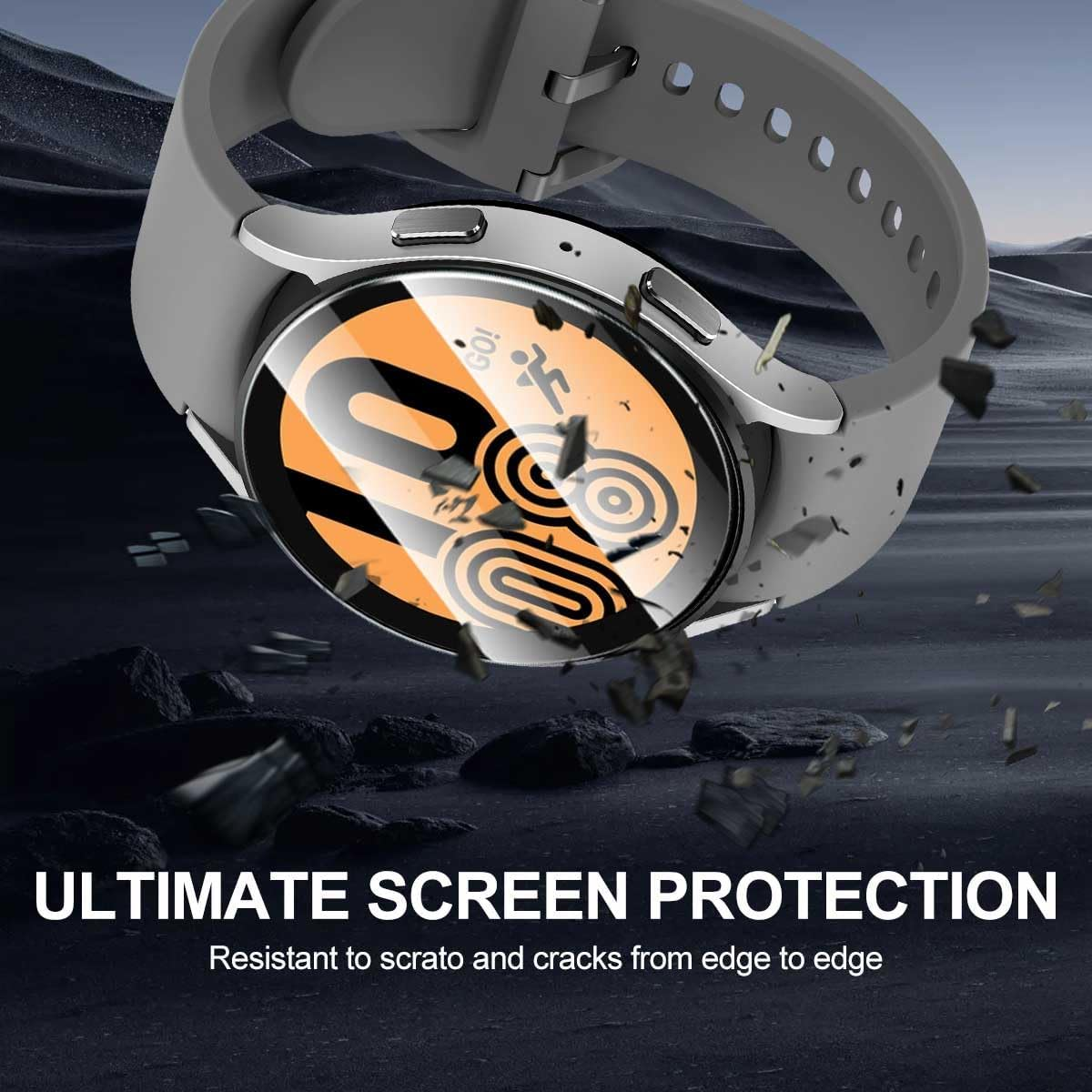 T Tersely (3 Pack) Screen Protector for Samsung Galaxy Watch 7/6/5/4 (44MM), 9H Hardness Tempered Glass Film Guard for Samsung Galaxy Watch image number 1