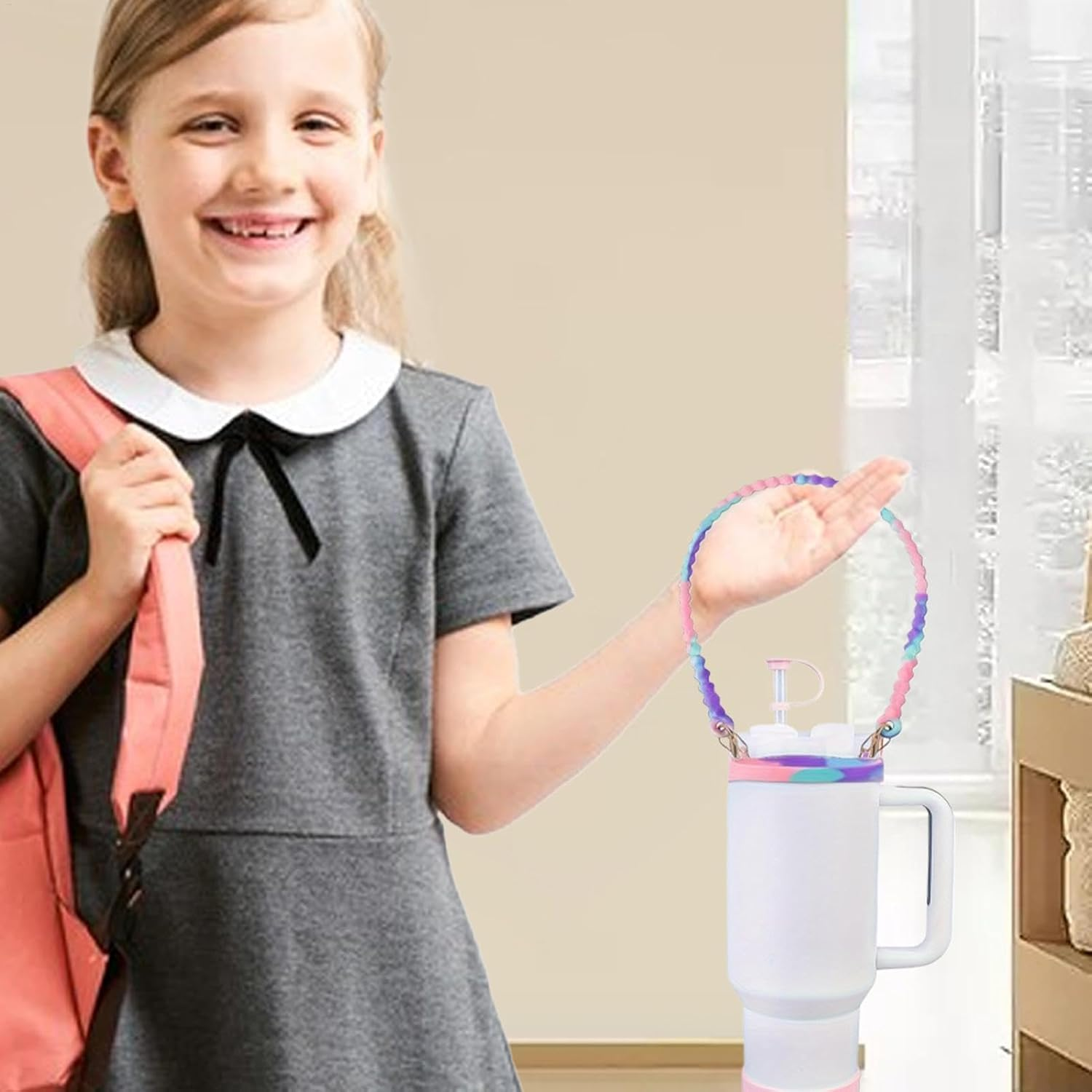 Stanley Accessories, WADY 5Pcs Cup Including Straw Cover Cap, Water Bottle Handle Strap, Leak Stoppers, Silicone Boot for 30Oz 40Oz Tumbler(Coloured) image number 5