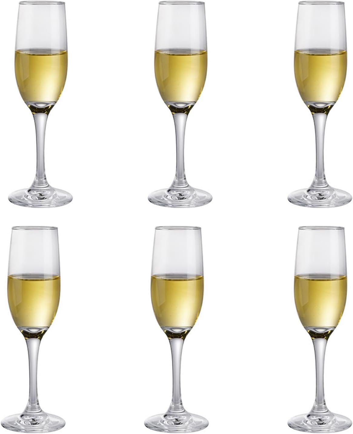 6 PCS Premium 6 Ounce Stemmed Champagne Glasses Crystal Clear Sparkling Wine Glasses Ideal for Celebrations and Special Occasions Perfect for Champagne and Wine Lovers