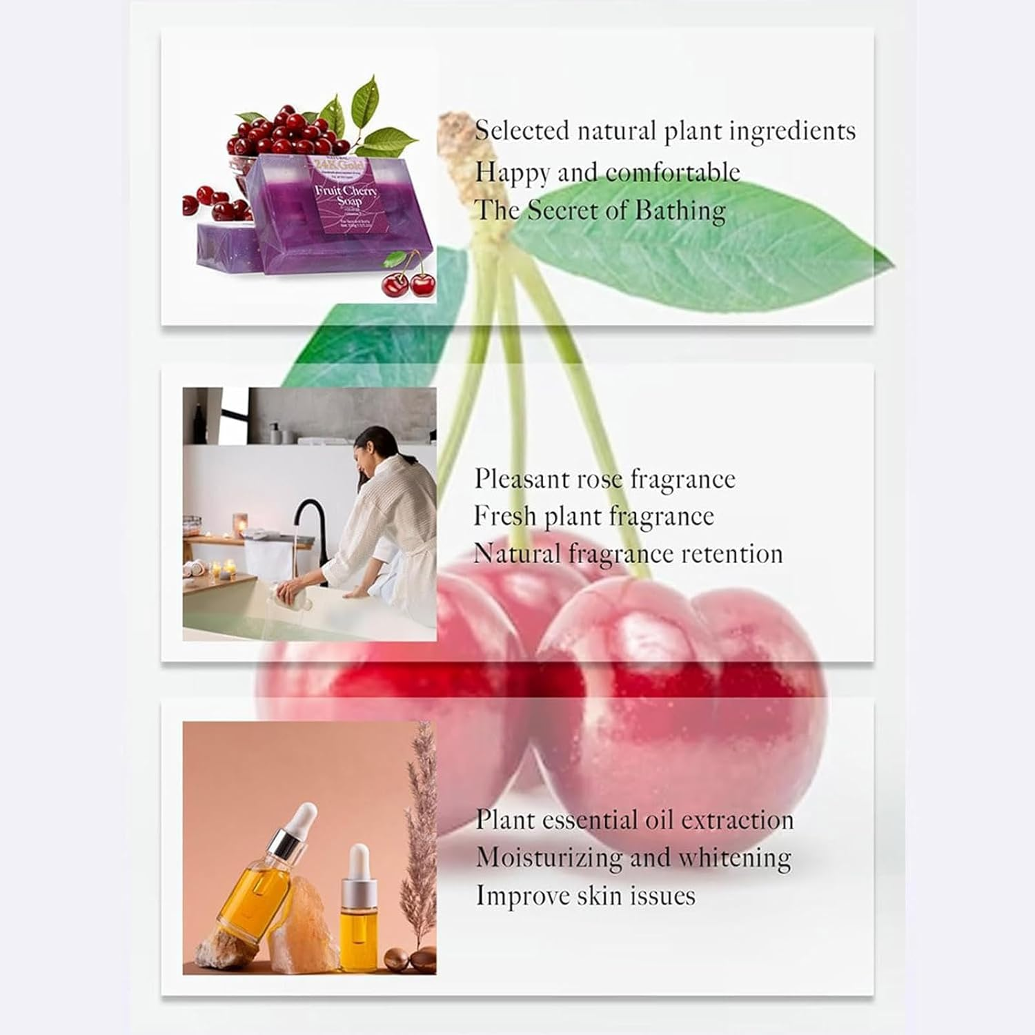 Organic Face Soap,Moisturizing Soap for Body & Face Brighten Skin Colour,All Natural Soap Bar,Suitable for All Skin Types image number 6