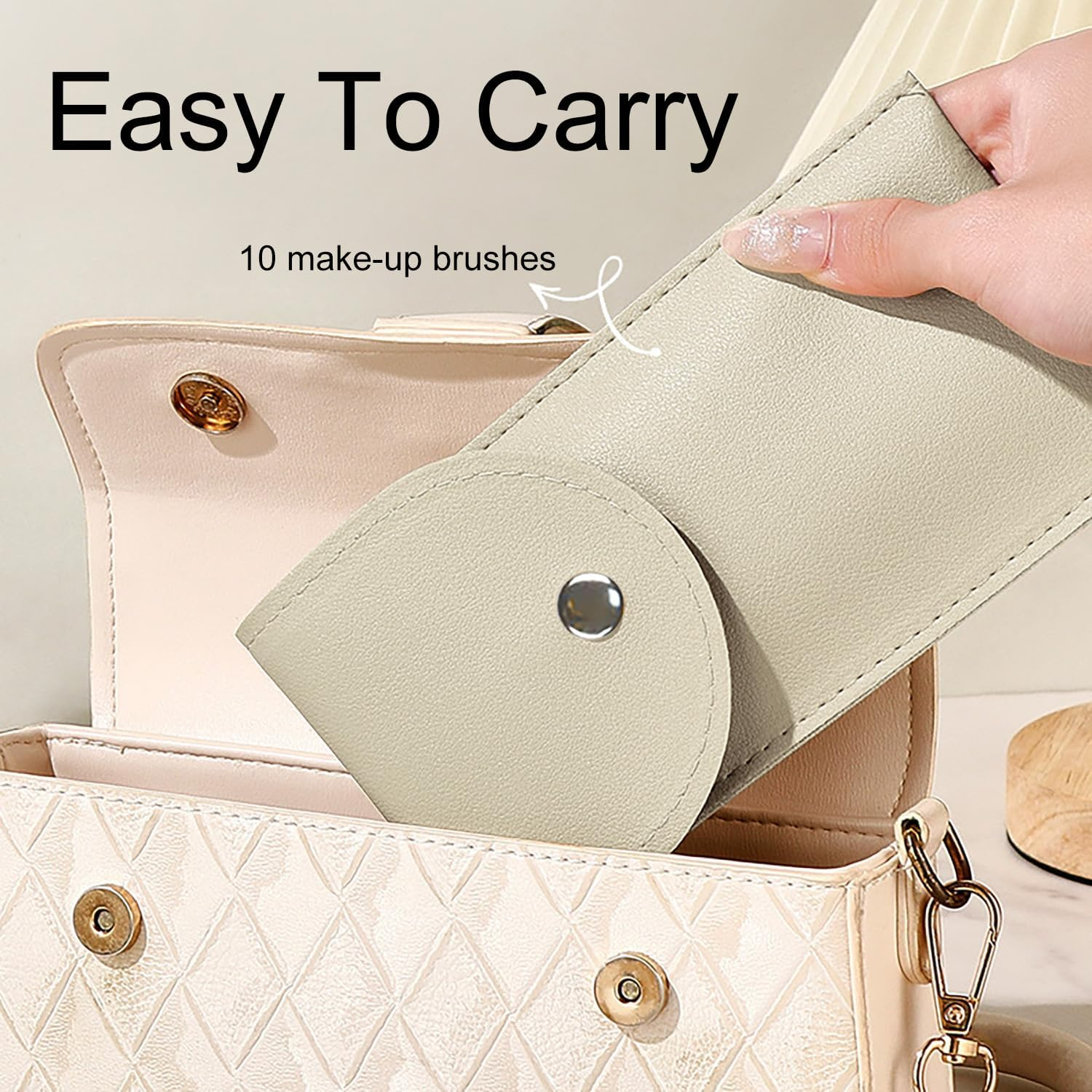 Icovalescent 10 Piece Brush Set Makeup, Eyeshadow Make-Up Brush Set, Powder Foundation Eyeshadow Concealer Eyeshadow Makeup Brush with Makeup Bag image number 3