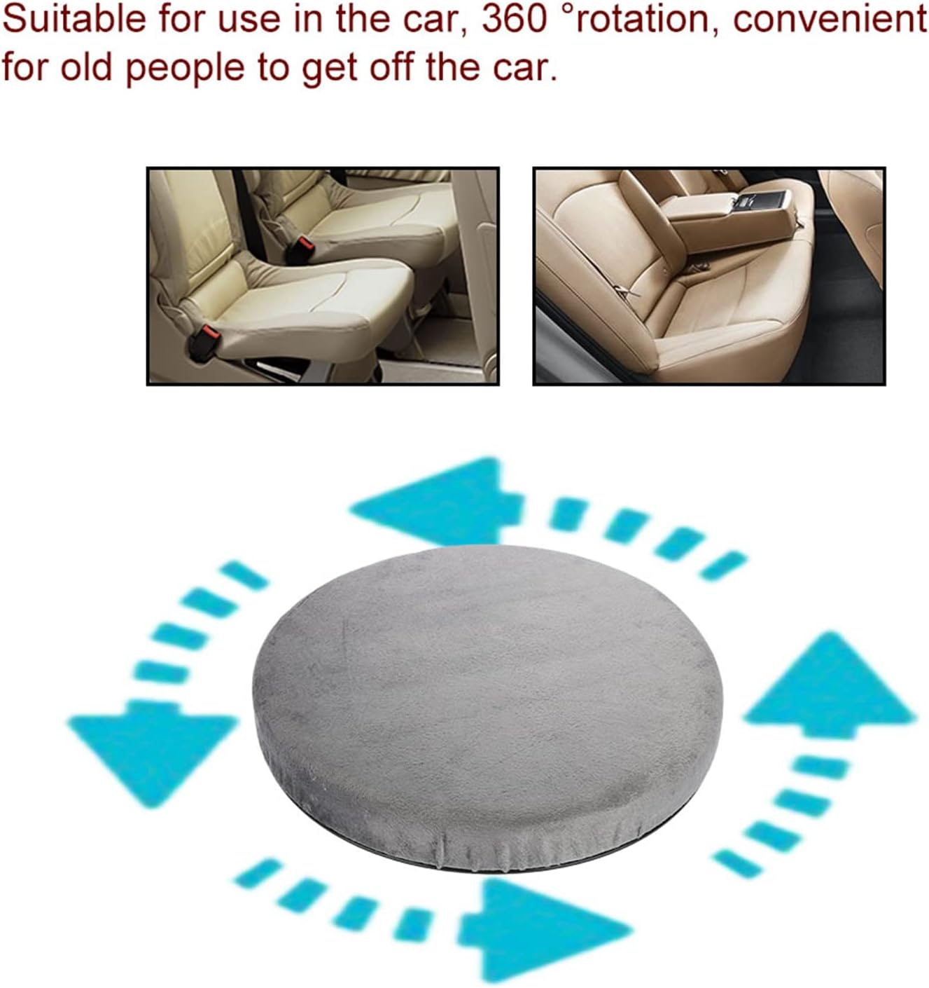 Joyzan Seat Cushion, Car Cushion Swivel round Dining Room Chair Cushions Cover Rotating Spinner Memory Pad Cusionshions Driver Auto Elder Mats Protection Pads Automobile Desk for Home Office Stool image number 2