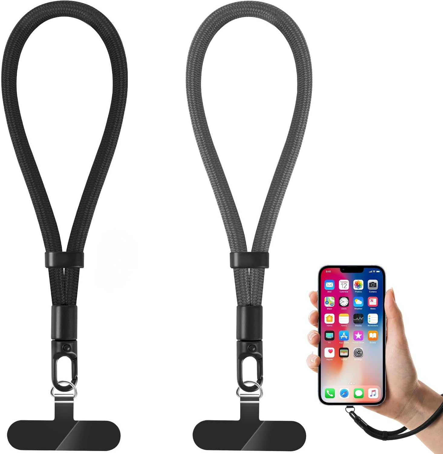 Phone Lanyard, 1 Pack Adjustable Cell Phone Lanyard Strap, Hand Wrist Strap with Tether Tabs for Smartphones