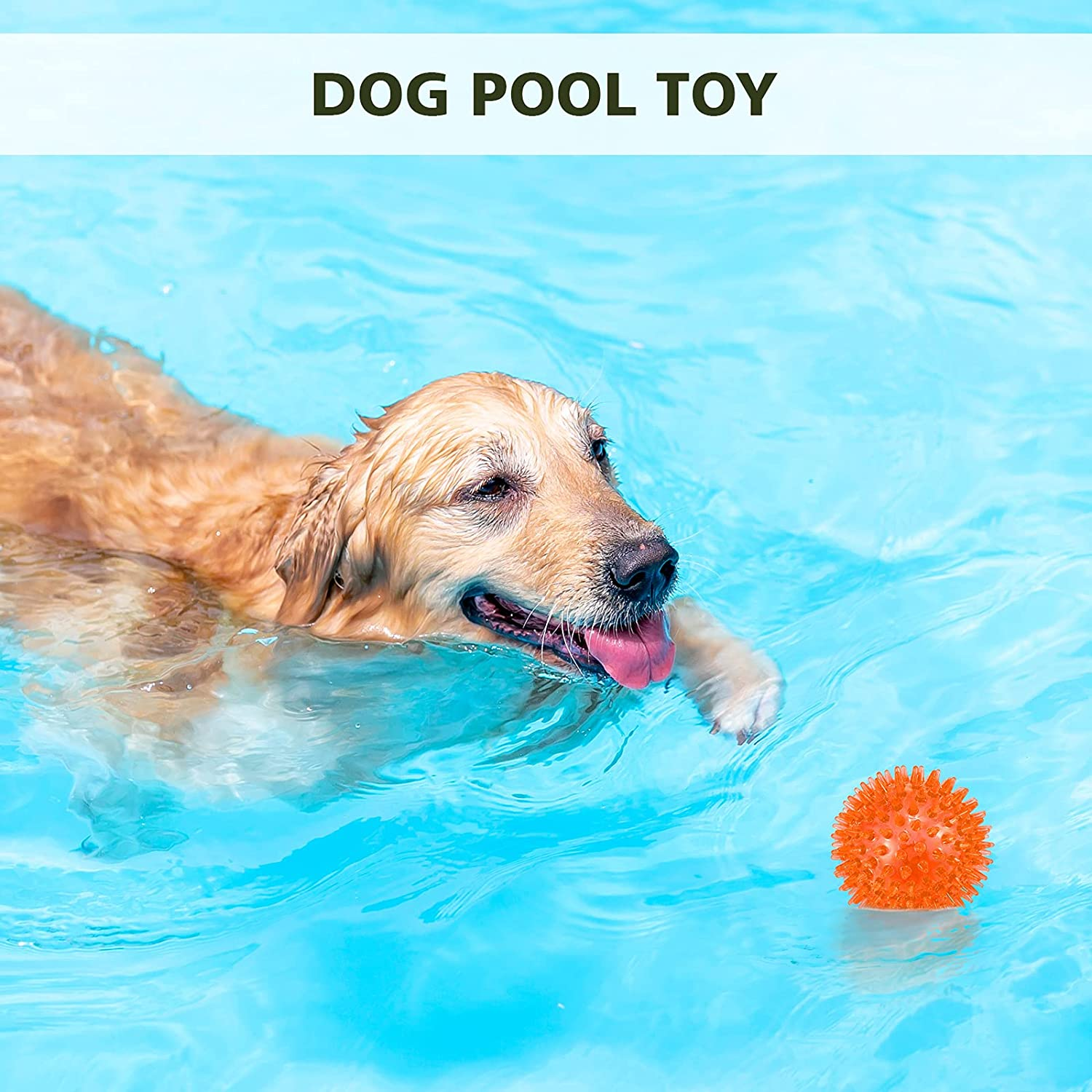 Petizer 3 Pack 2.5" Squeaky Toy Balls, Floating Pool Balls, Spiky Water Toys, Durable Interactive Fetch Toys for Puppy, Chew Toys for Teething (Small Dog) image number 4