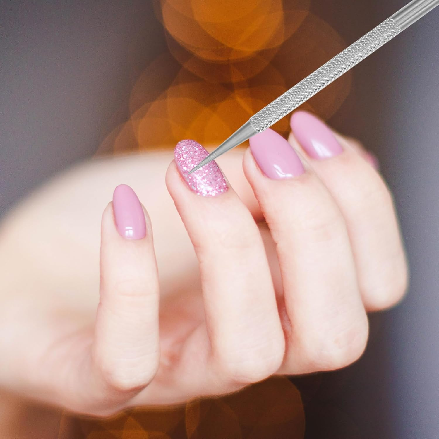 SAFIGLE Cuticle Pusher Tool Stainless Steel Double Head Cuticle Remover Nail Art Supplies Professional Nail Tech Tools