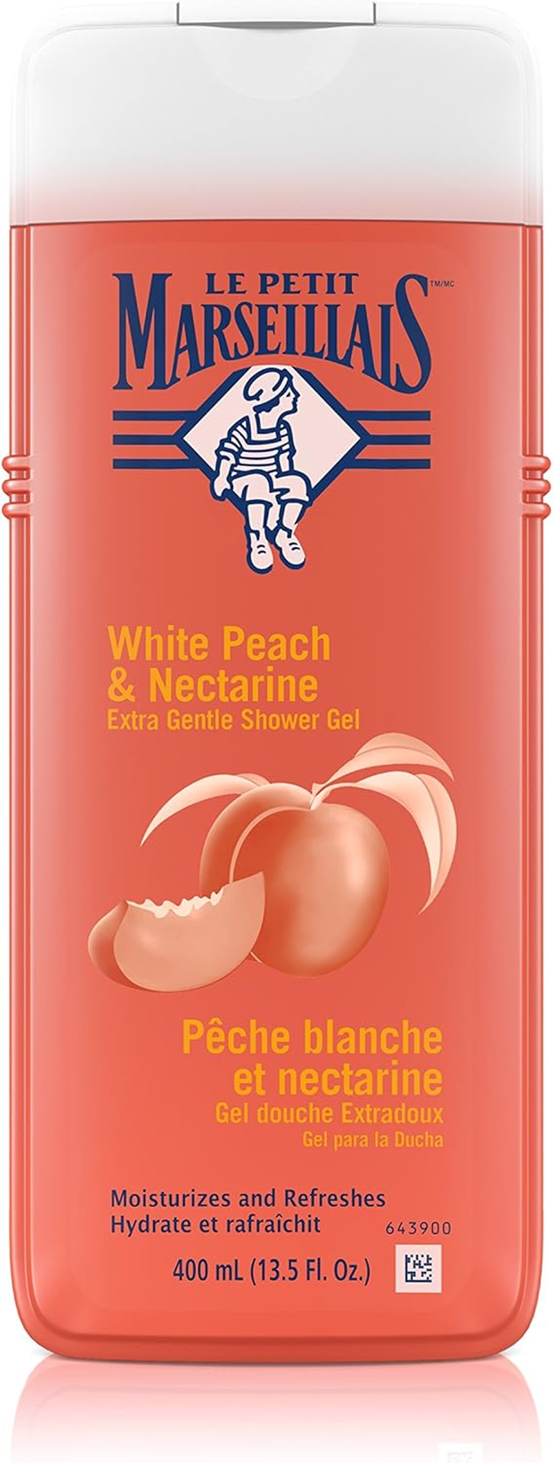 Le Petit Marseillais Extra Gentle Shower Gel White Peach & Nectarine 400 Ml, 13.5 Fluid Ounce