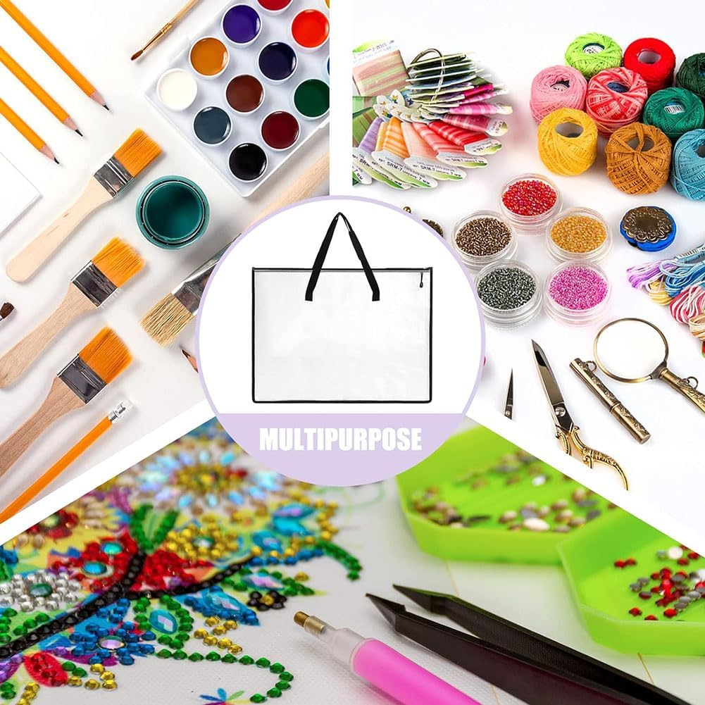 Zicojia 2 Pack 19X25 Inches Art Portfolio Case, Portfolio Folder for Artwork, Posters Storage Bag with Zipper and Handle Folder Easy Install image number 1