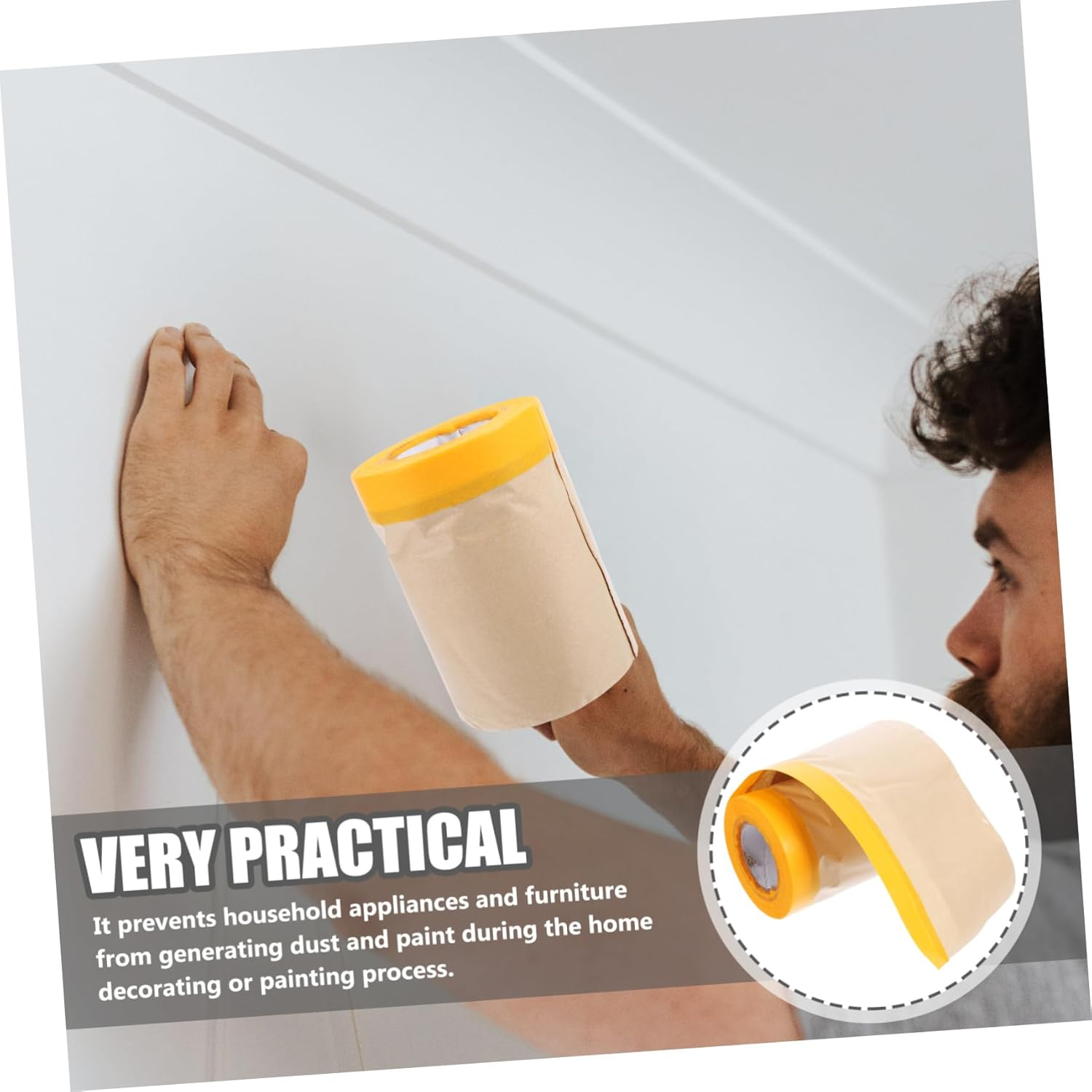 2Rolls Kraft Paper Furniture Protector Floor Protector Pads for DIY Automotive Painting Masking Covering Paper image number 1