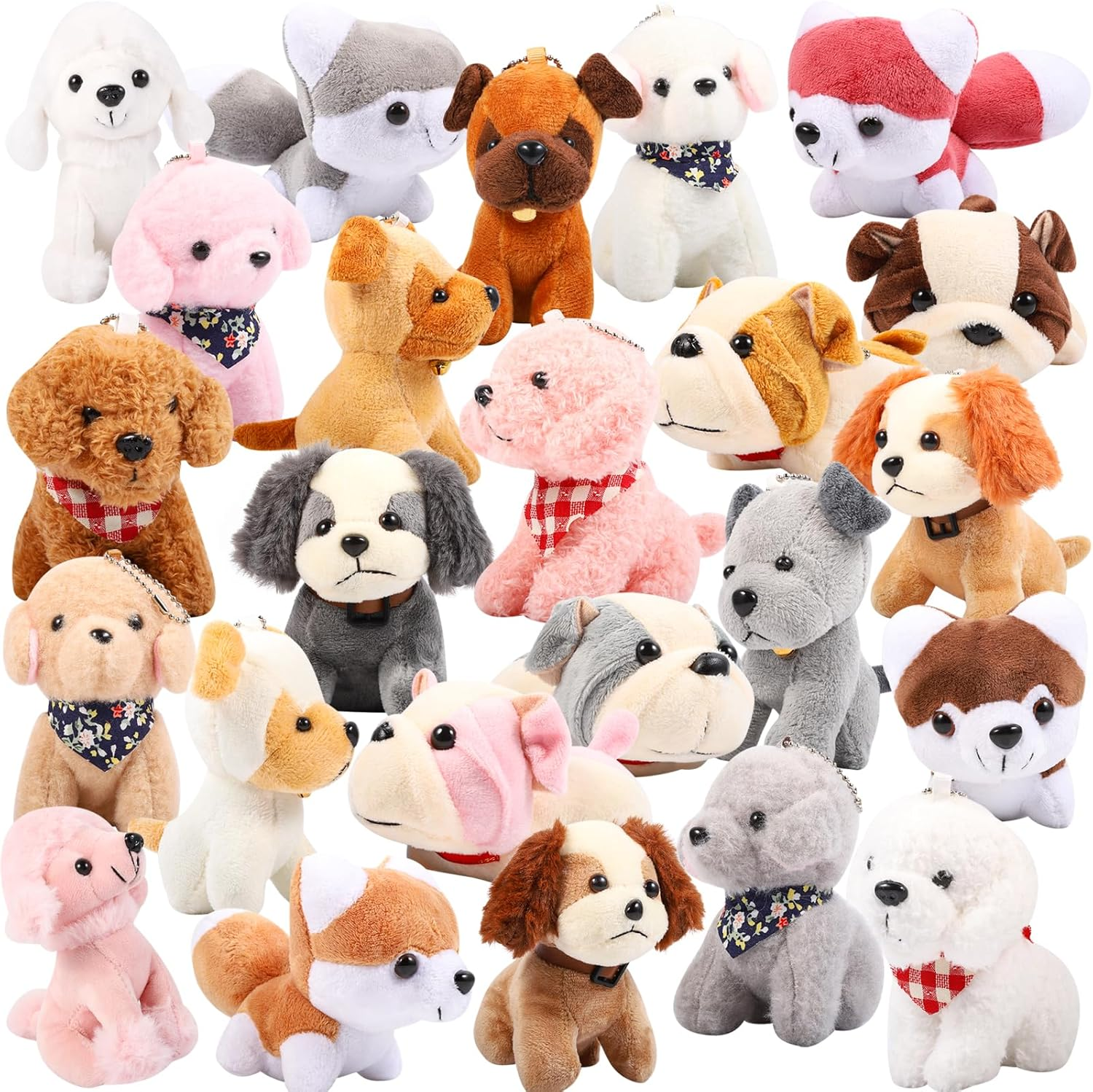 Niceup 24PCS Adopt Puppy Party Favors Bulk Mini Dog Paw Stuffed Animals Adoption Class Pet Puppy Toys Doll for Party Bag Christmas Valentine'S Day Goodie Bag Stuffer Gift Fillers image number 3