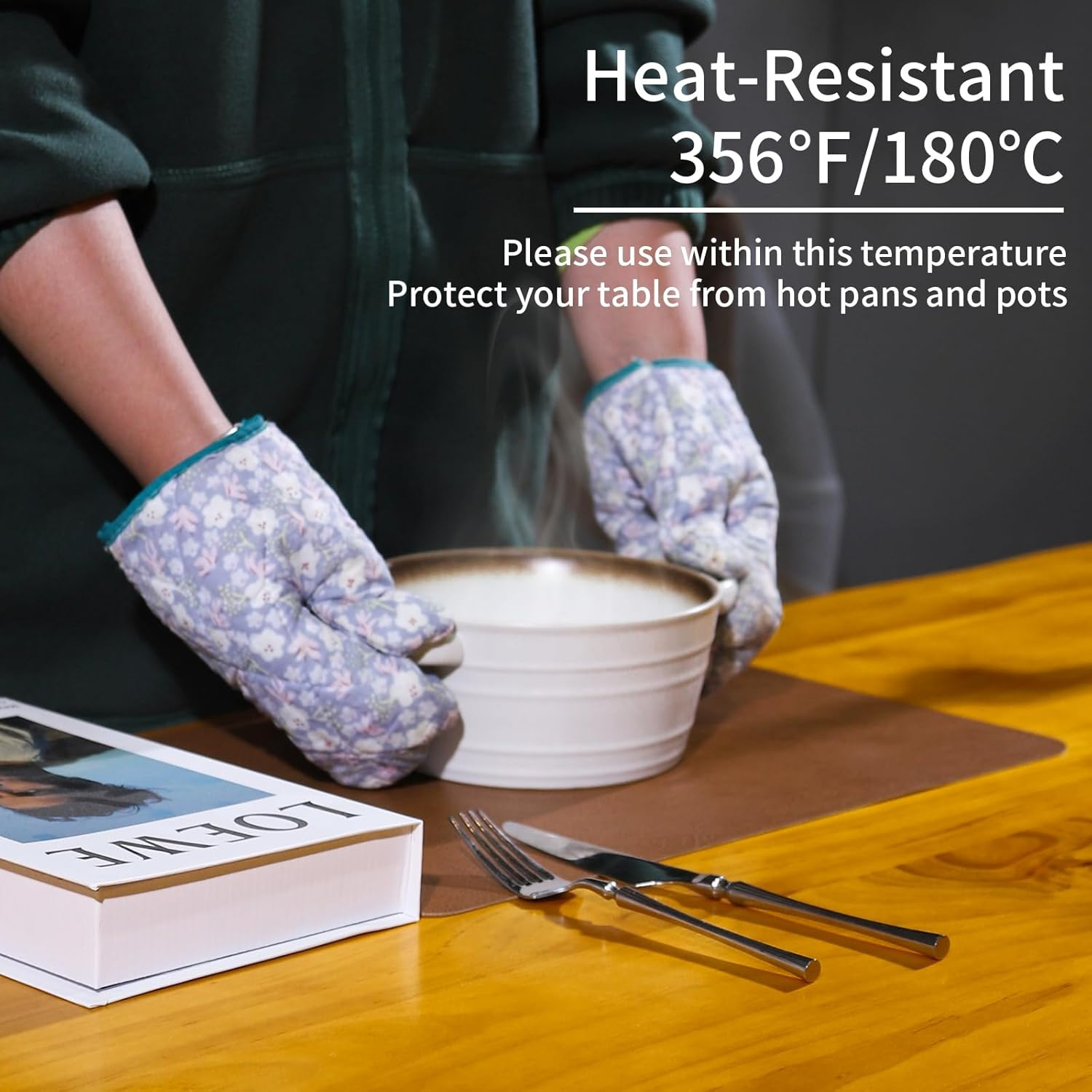 Cowhide Pattern Faux Leather Placemats Set of 6,Heat Resistant Non-Slip Waterproof Wipeable Washable Kitchen Dining PU Table Place Mats,Double-Sides Available,Dark Coffee