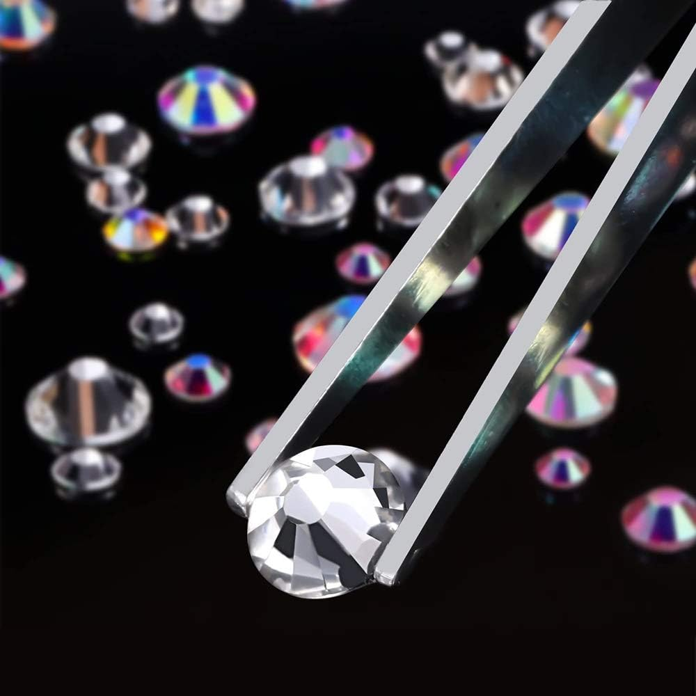 1 Box Nail Crystal AB Nail Crystals Clear Rhinestones Nail Art Rhinestone round Glass Charms Gems Stones image number 3