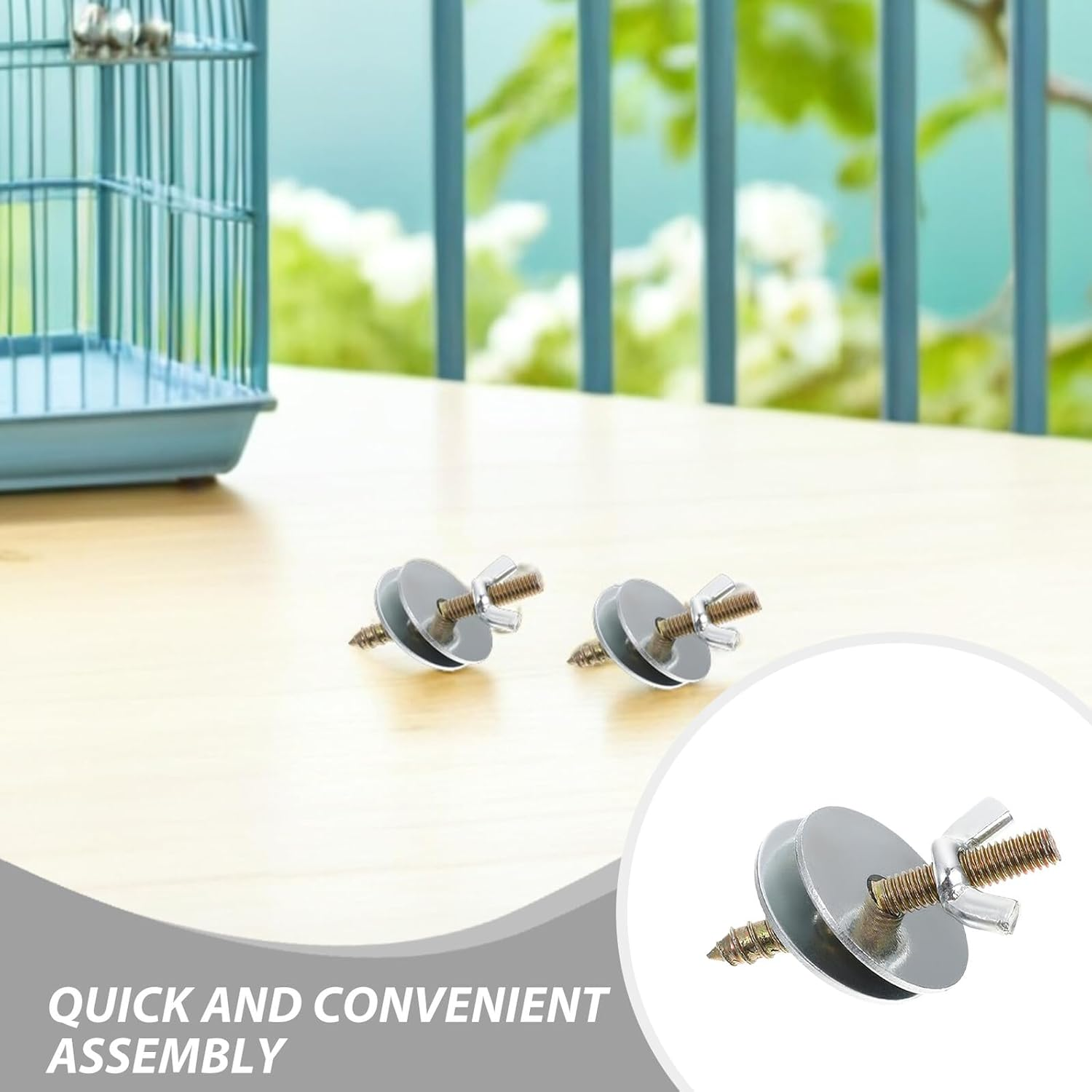 COHEALI 24 Sets Bird Cage Perch Screws and Cage Nuts Stainless Steel Hardware Kit with Washers for Parrot Chinchilla Platforms and Breeding Boxes Fixing Screws for Secure Pet Enclosures image number 1