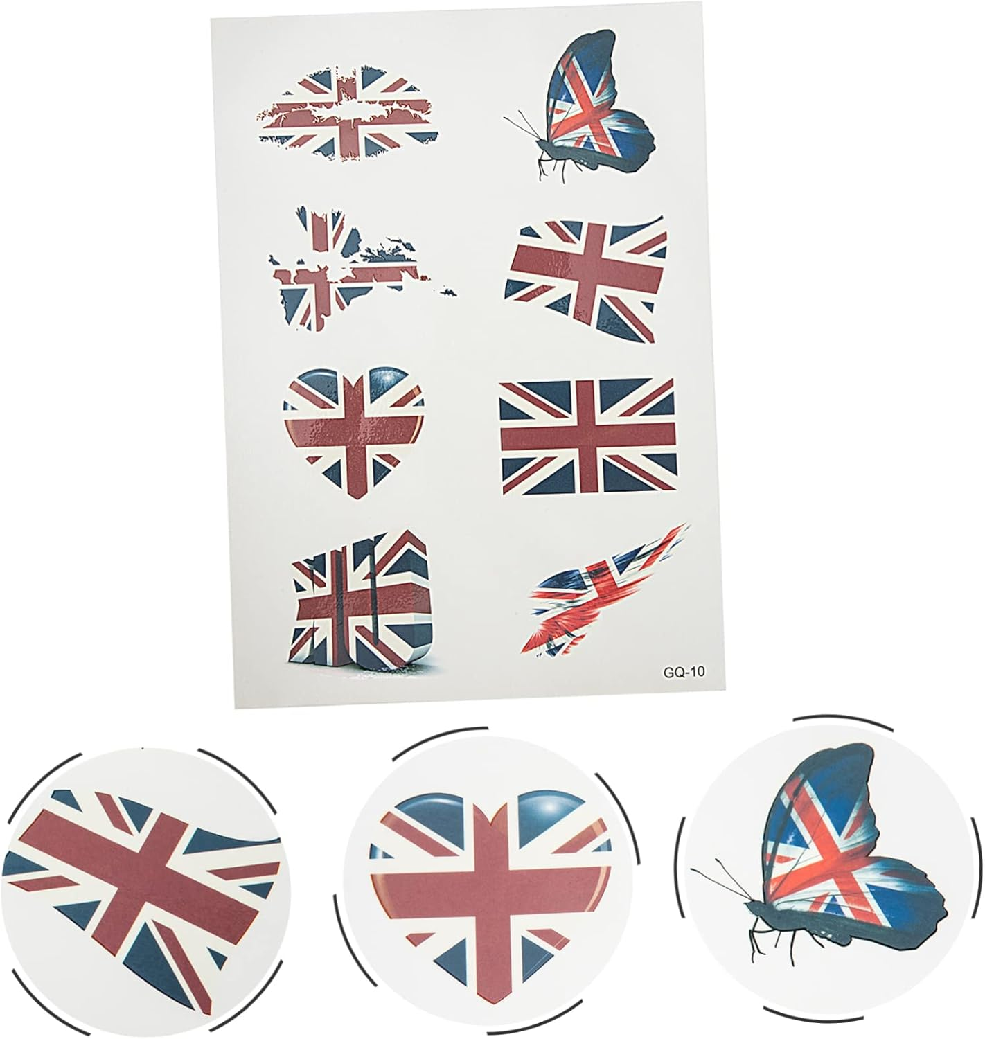 PLAFOPE 5 Sets of National Flag Face Stickers Temporary Tattoo Stickers for Sports Fans Portable and Easy to Apply for Game Day and Celebrations image number 2