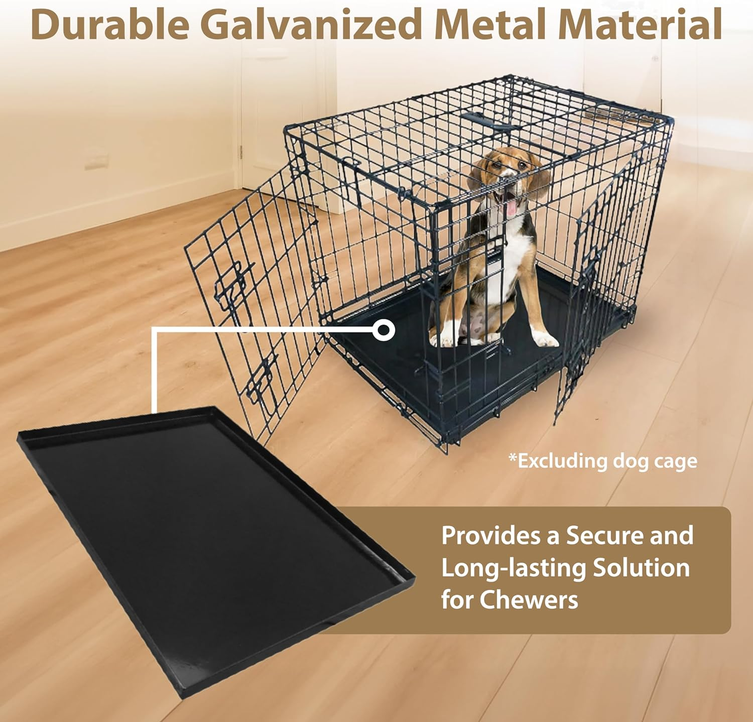 Ellie-Bo Replacement Metal Tray for Dog Cage Crate Large 36-Inch Black image number 1