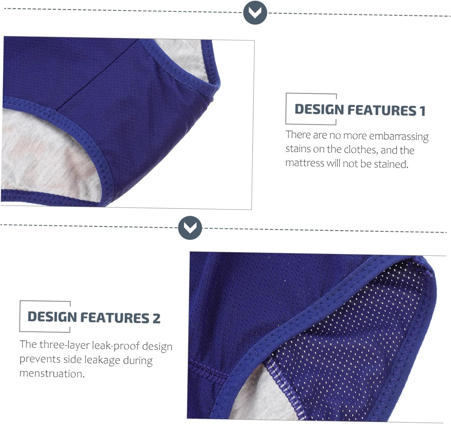 FOMIYES 3Pcs Breathable Menstrual Period Briefs Leakproof High Waist Underwear for Comfortable Sanitary Protection during Menstruation image number 2