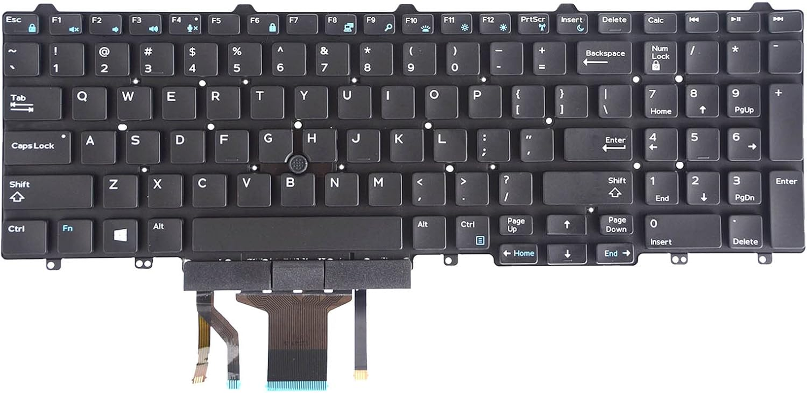 SUNMALL Replacement Keyboard with Backlit and Trackpoint Compatible with Dell Latitude E5550 P37F E5570 P48F E5580 E5590 E5591 5550 5570 5580 P60F 5590 5591