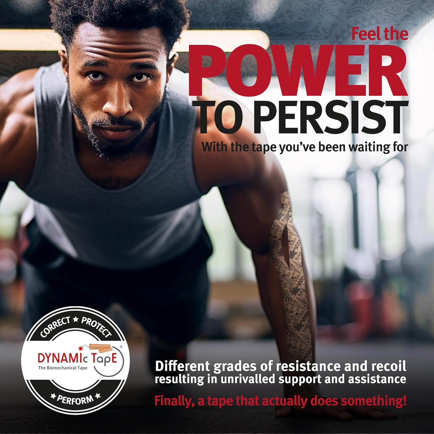 Dynamic Tape | Biomechanical Adhesive Tape | for Sports & Physio | Knee, Ankle, Elbow, Leg, Muscle Support | Black 5 Centimetres X 5 Metres Roll