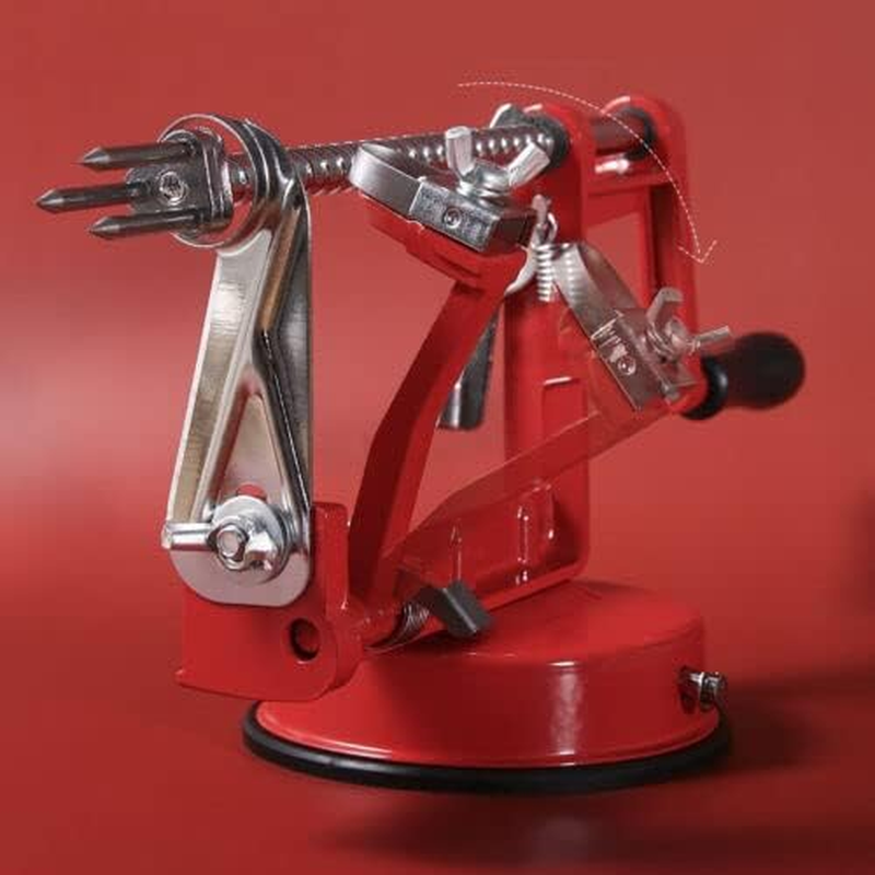 Ledlabs Kitchen Tool Apple Peeler Slinky Machine Fruit Cutter Slicer Corer 3 in 1 Red Professional Fruit & Vegetable Peeler for Apples, Pears, Potatoes image number 5