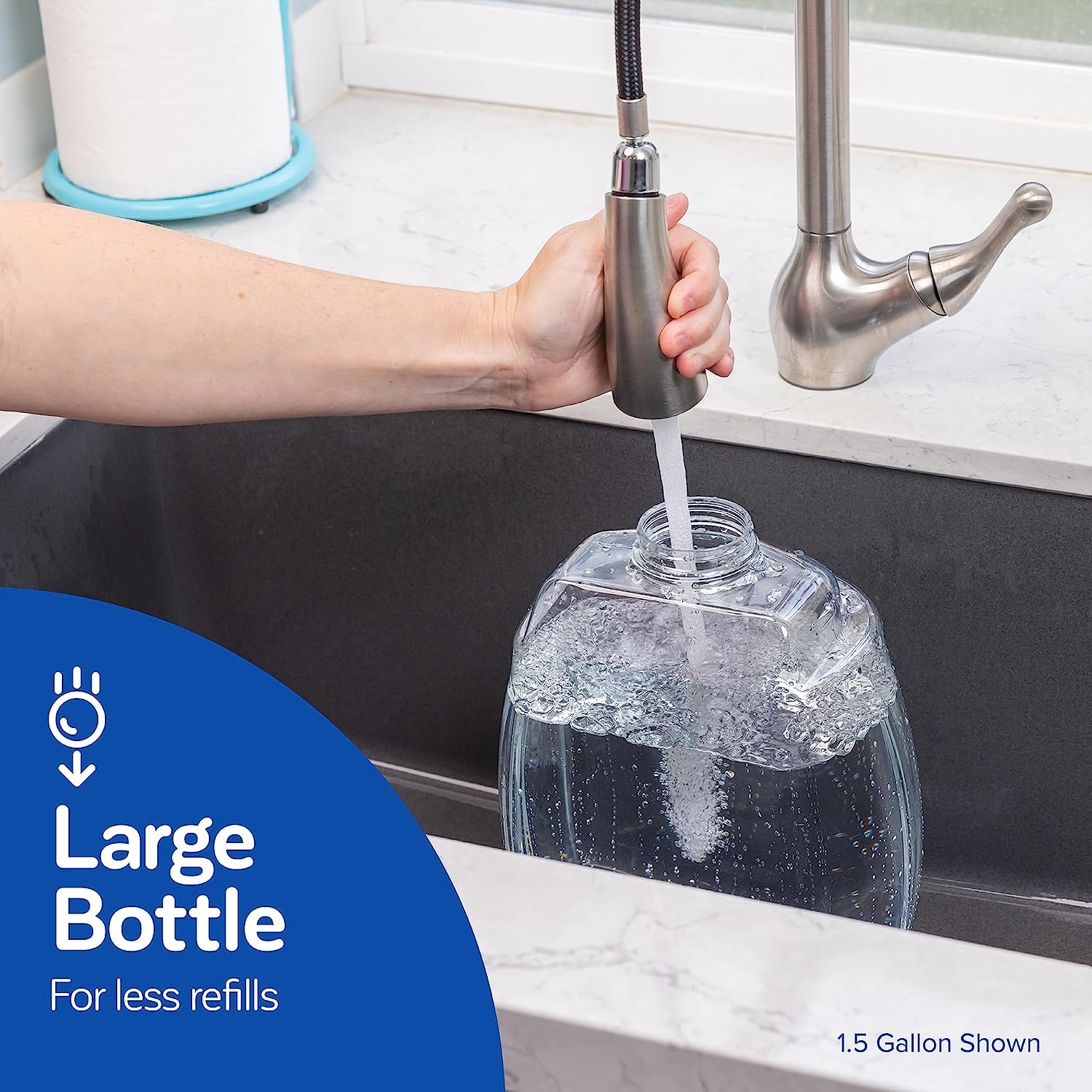 Petmate Pet Cafe Gravity Waterer Cat and Dog Water, Pearl Ash Blue,1.5 GAL, Made in USA image number 4