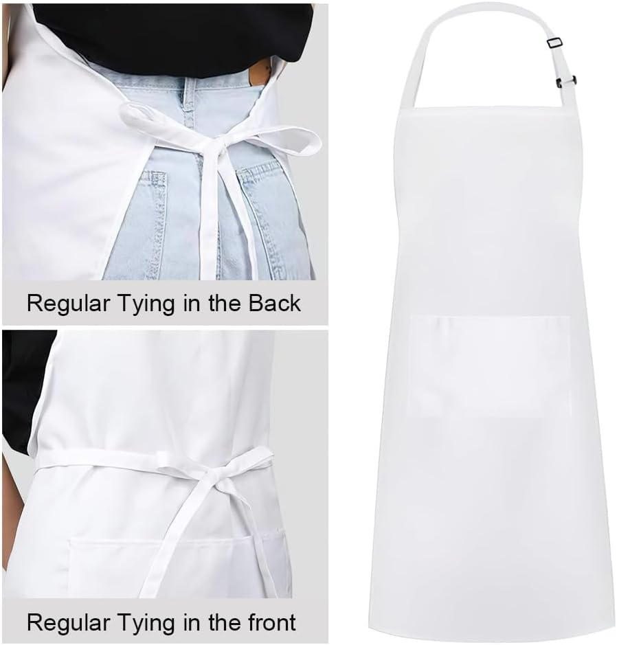 3 Pcs Apron with Chef Hat Set,Cuff Bib,Kitchen Apron,Water and Oil Proof,For Cooking and Painting image number 4