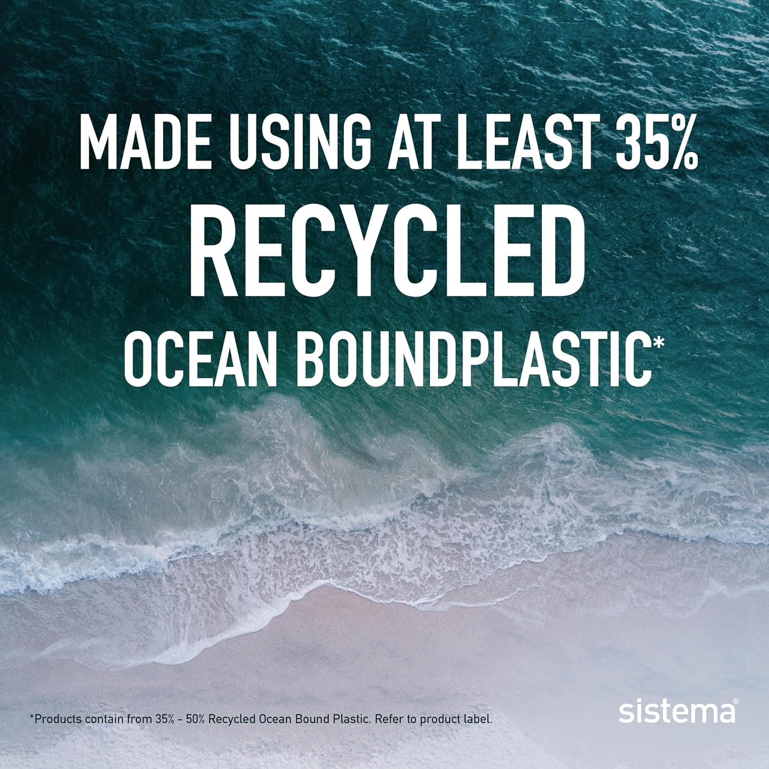 Sistema Ocean Bound Plastic Revive Water Bottle 700 Ml | Reusable Water Bottle | Bpa-Free, Made Using Recycled Plastic | Teal or Blue (Colour Not Selectable) | 1 Count image number 6