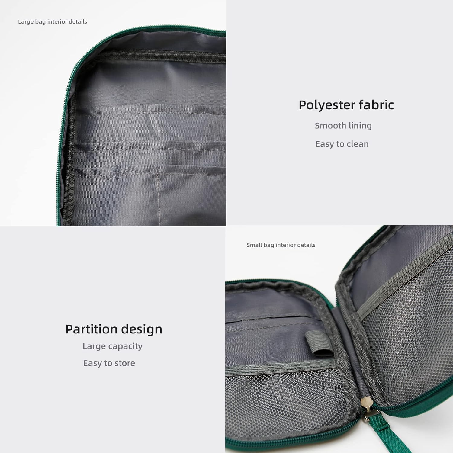 Empty First Aid Bags, Travel Medicine Bag, Medical Supplies Organizer, Portable Kit for Travel, Car, Home, Camping, Office, Hiking, Outdoor (Oxford Green) - Cationic Green image number 5