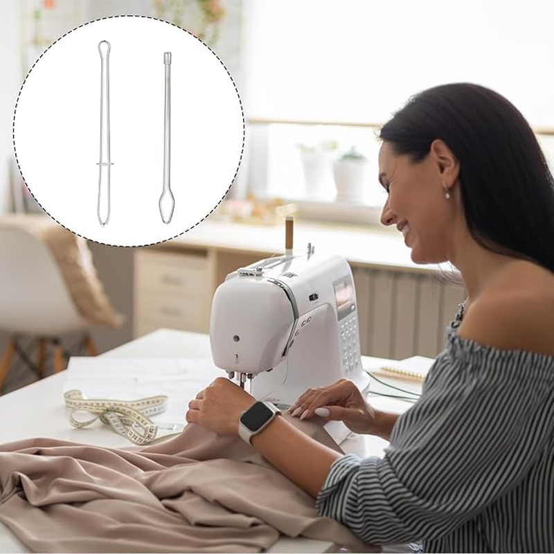 DIY Rope Threader Clip,4Pcs Metal Drawstring Threader Tweezer Clip,Metal DIY Rope Threader Clip Bodkin Sewing Tool,Metal Drawstring Threader Tweezer Easy Quick Insert Drawstring DIY Rope Threader Clip image number 2