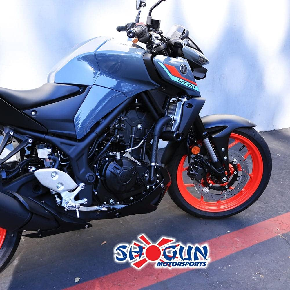 Shogun USA Made Yamaha MT-03 MT 03 MT03 2016 2017 2018 2019 2020 2021 2022 2023 2024 2025 NO CUT Complete Kit Includes Bar Ends Swing Arm Spools and Frame Sliders Black - 755-6149 image number 2