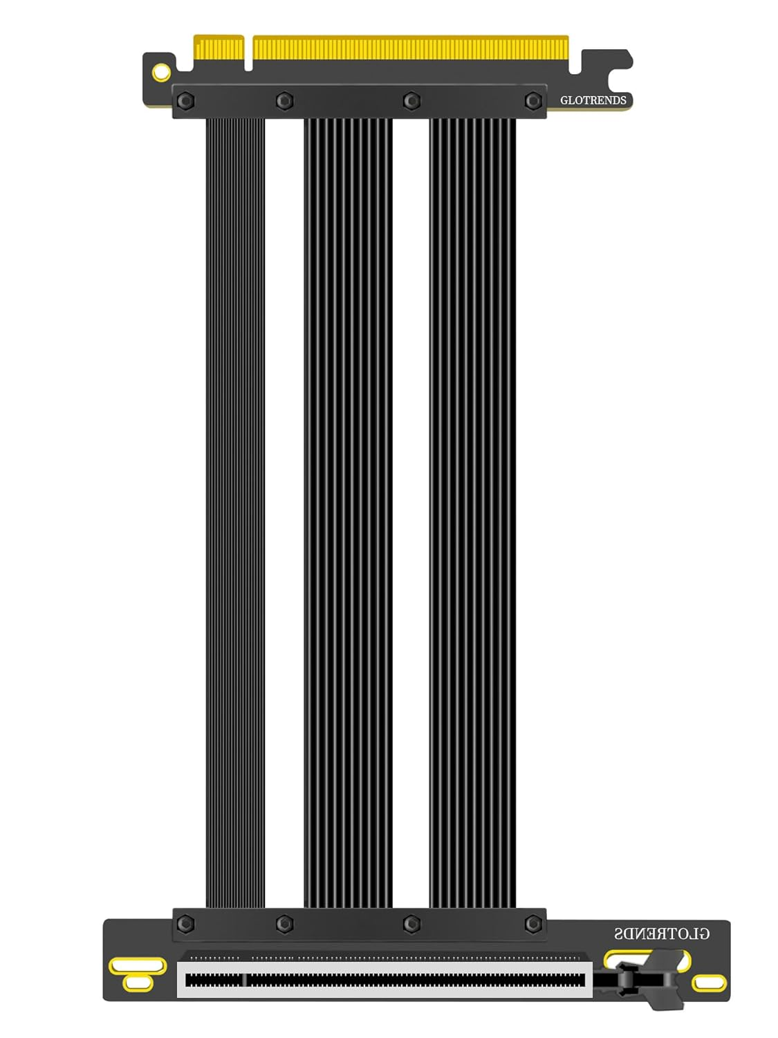 GLOTRENDS 200Mm Pcie 5.0 Riser Cable for RTX5090 RTX4090 RX9070 RX7900, Compatible with Pcie 5.0/4.0 Gpus, 90 Degree Right Angle for Vertical GPU Mount